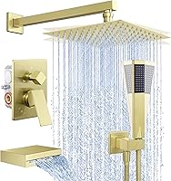 Vista 14 de KES XB6305F18-CH - Sistema de ducha cromado con juego de grifo de ducha y bañera con boquilla de tina, juego de grifo de ducha de 10 pulgadas