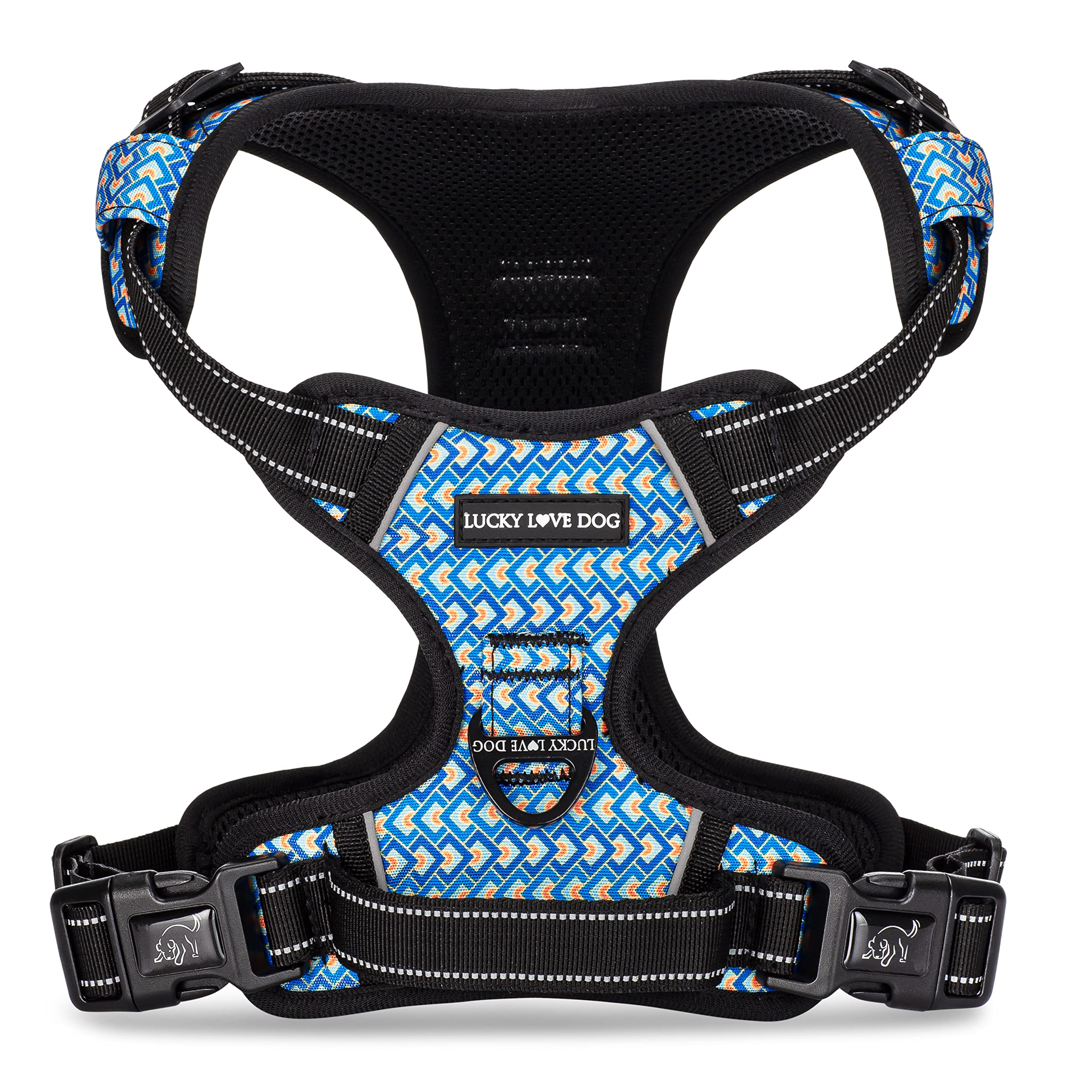 Lucky Love Dog No Pull Dog Harness, Adjustable and Easy to Walk, Cute Patterned Harness for Small Male & Female Dogs - Murphy, XS