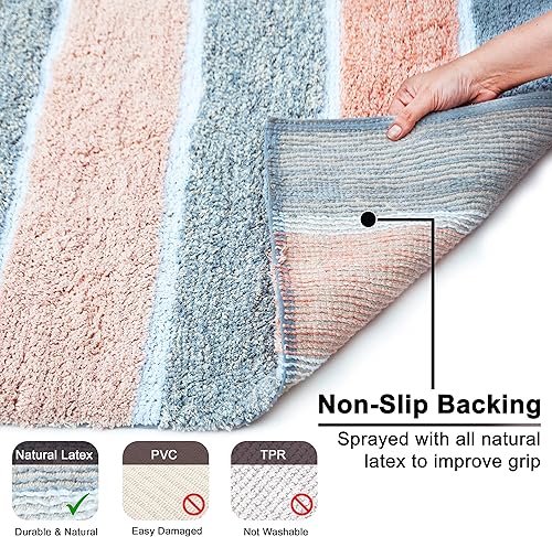 Miniatura 5 de Chardin home Cordural Stripes - Juego de 2 alfombras de baño (17 x 24 pulgadas y 21 x 34 pulgadas)  Alfombra de baño antideslizante, lavable a