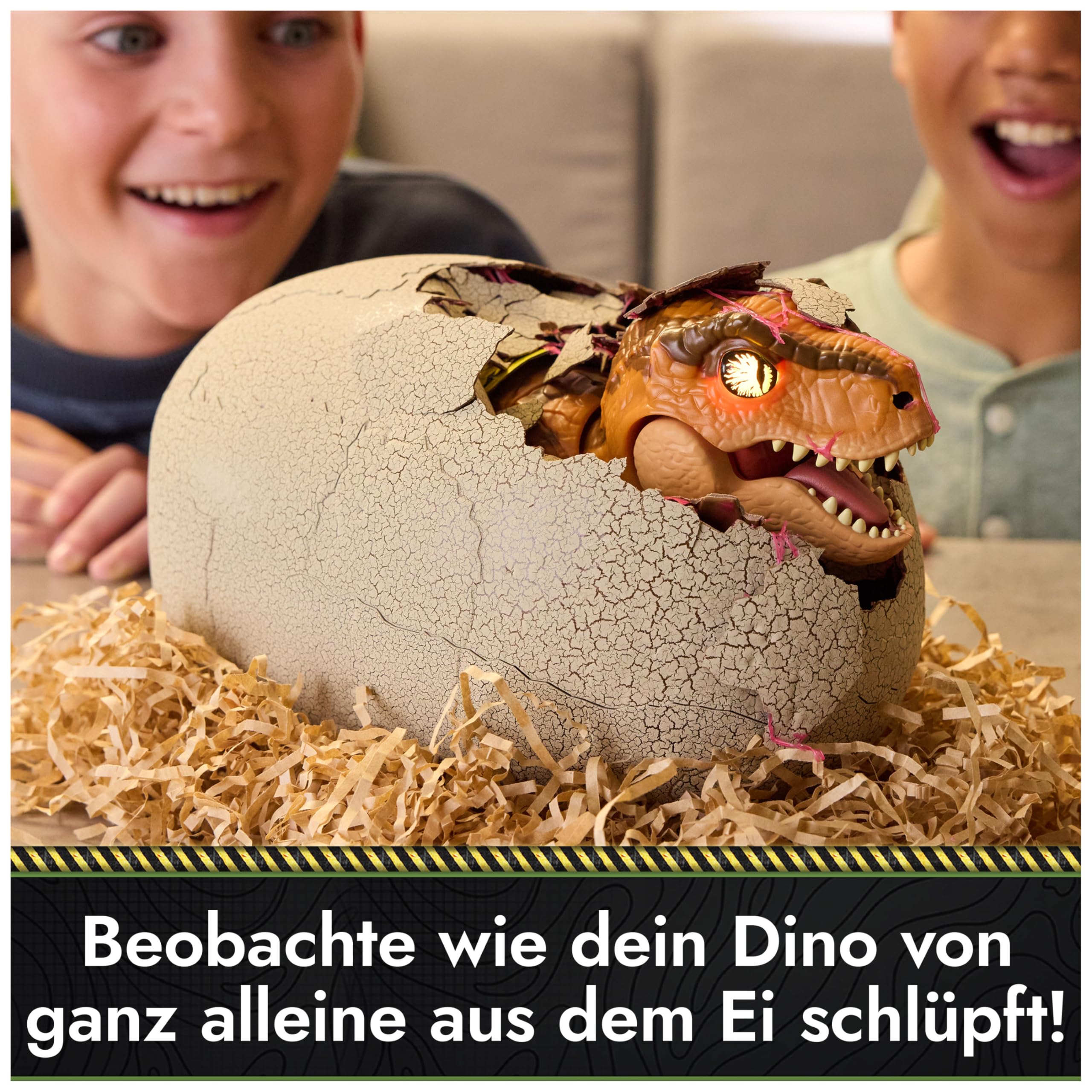 Primal Hatch – Jurassic World T-Rex im Ei, über 100 Soundeffekte und Reaktionen, interaktives Spielzeug für Kinder ab 5 Jahren