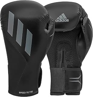 adidas Guantes de Boxeo Tilt 150 para Hombre, Negro/Gris, 12 oz EU