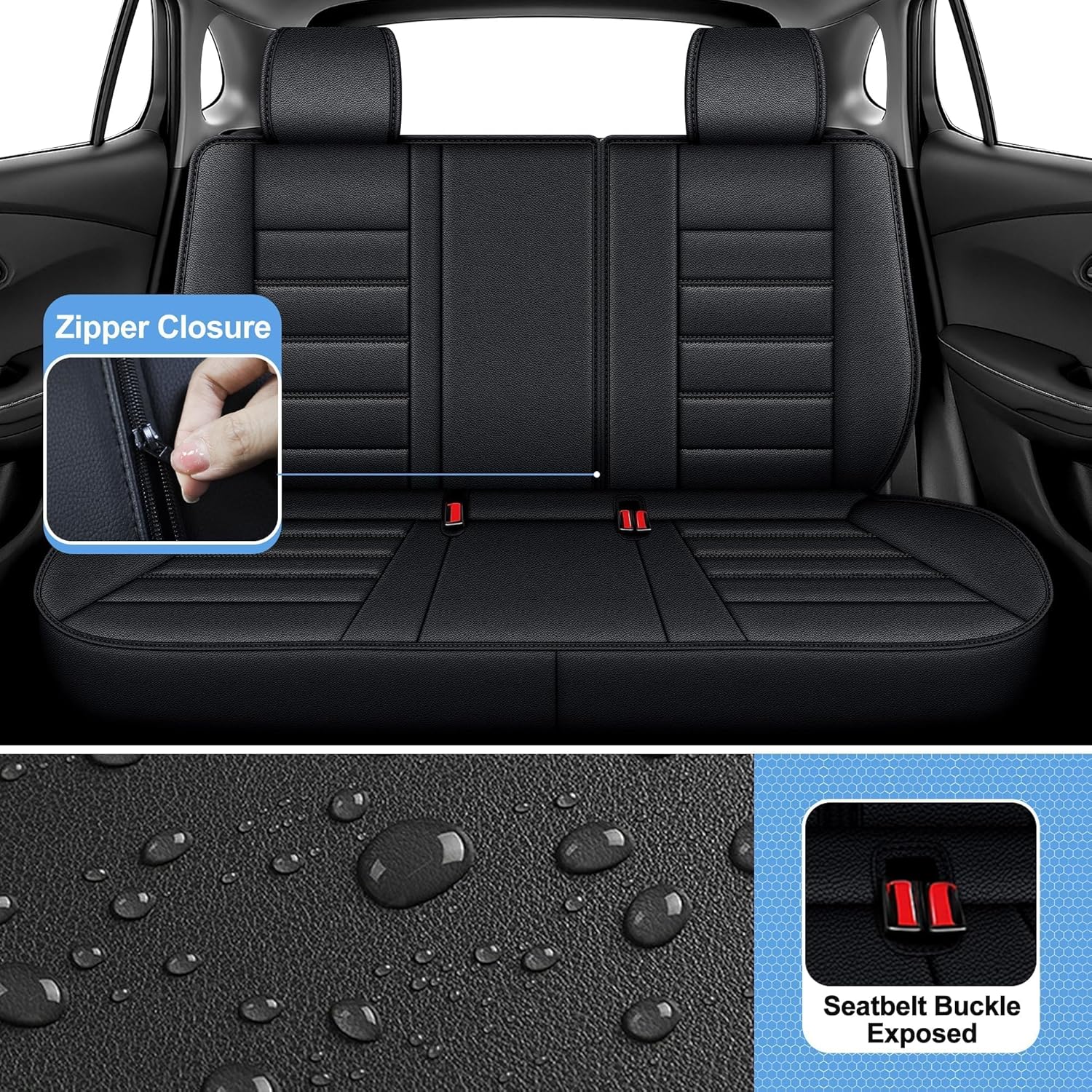 TTX LIGHTING Car Seat Covers Custom for Buick Encore GX 2024 2025 2026, Full Set Leather Seat Covers for Encore GX Sport Touring Preferred Avenir, Waterproof Vehicle Cushion Compatible Airbag(Black)