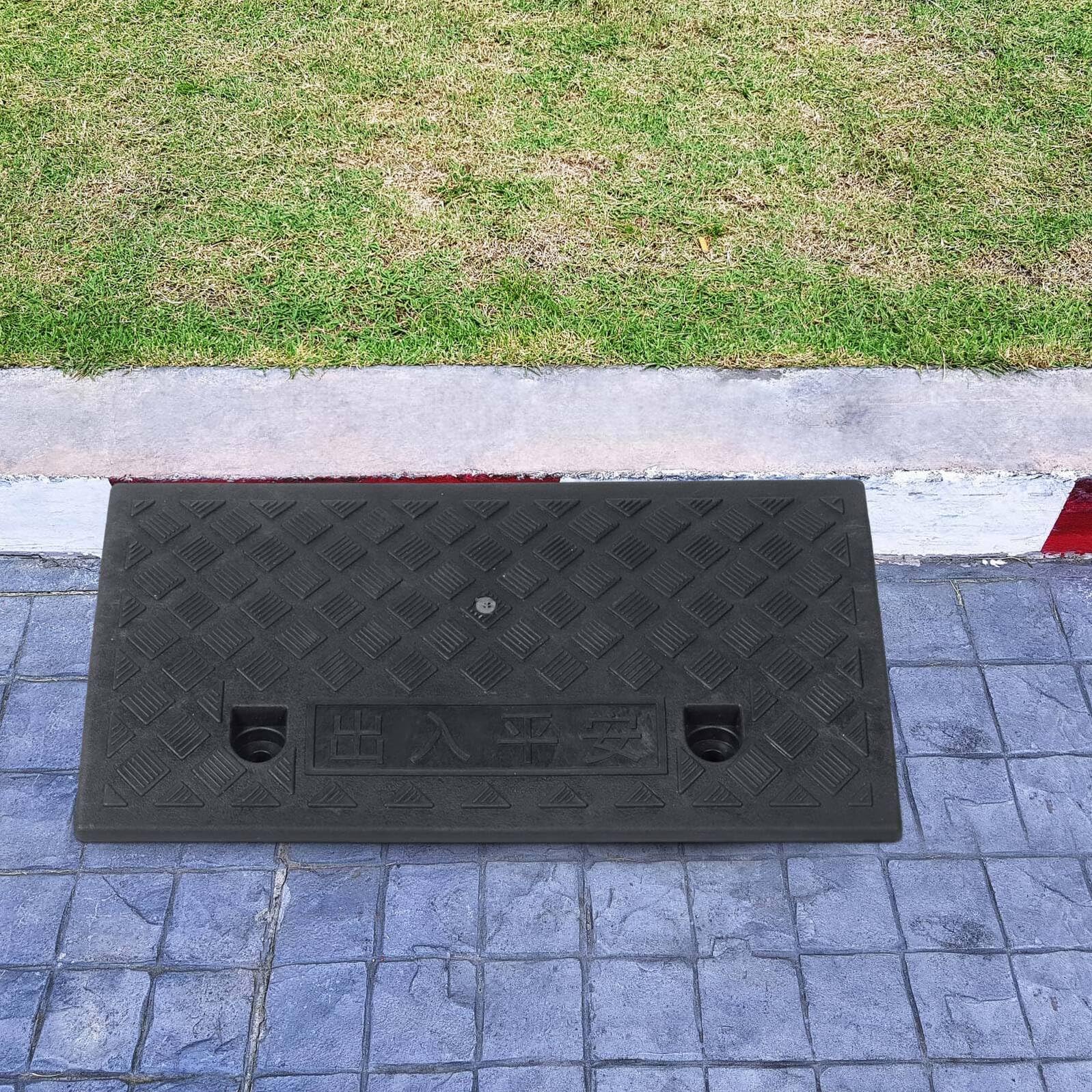 Mipcase Tappetino Rampa Soglia in Gomma Plastica Antiscivolo 7 Cm per Auto e Veicoli Esterni, Leggero e Portatile per Marciapiede e Rampe di Accesso Pubblico