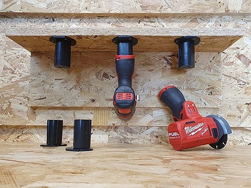 Miniatura 4 de StealthMounts Portaherramientas Milwaukee M12 con bloqueo, paquete de 3 portaherramientas Milwaukee M12 Mount  Organizador de herramientas Milwaukee