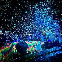 Vista 5 de Atomic Bubbles: Tekno Bubbles - Paquete de 12 (6 doradas, 6 azules), botellas de 4 onzas, burbujas brillantes de luz negra UV, fiestas brillantes