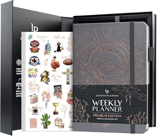 Legend - Agenda semanal prémium Agenda semanal, mensual y de presupuesto de 12 meses sin fecha con seguimiento de hábitos Organizador de vida para Legend - Agenda semanal prémium Agenda semanal, mensual y de presupuesto de 12 meses sin fecha con seguimiento de hábitos Organizador de vida para