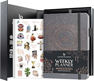 Legend Weekly Planner Premium – Undated Weekly, Monthly & Budget Planner – Life Organizer for Time Management & Productivity, A5 (Mystic Grey, New Cover)