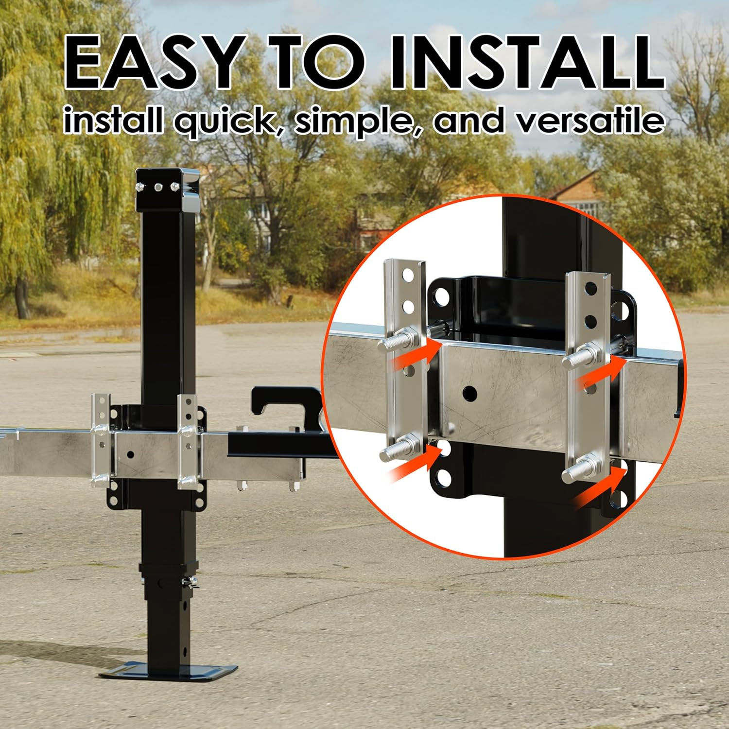 Upgrade 8000 lbs Trailer Jack, Drill Jack, Bolt-On, 28.6" Vertical Travel, Heavy Duty, Adjustable Drop Leg, for Utility Trailer, Yacht, Boat