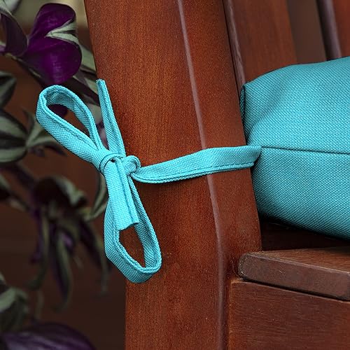 Miniatura 5 de Arden - Cojín para silla de mimbre para exteriores, 20 x 18, resistente a la lluvia y a la decoloración, color azul leala