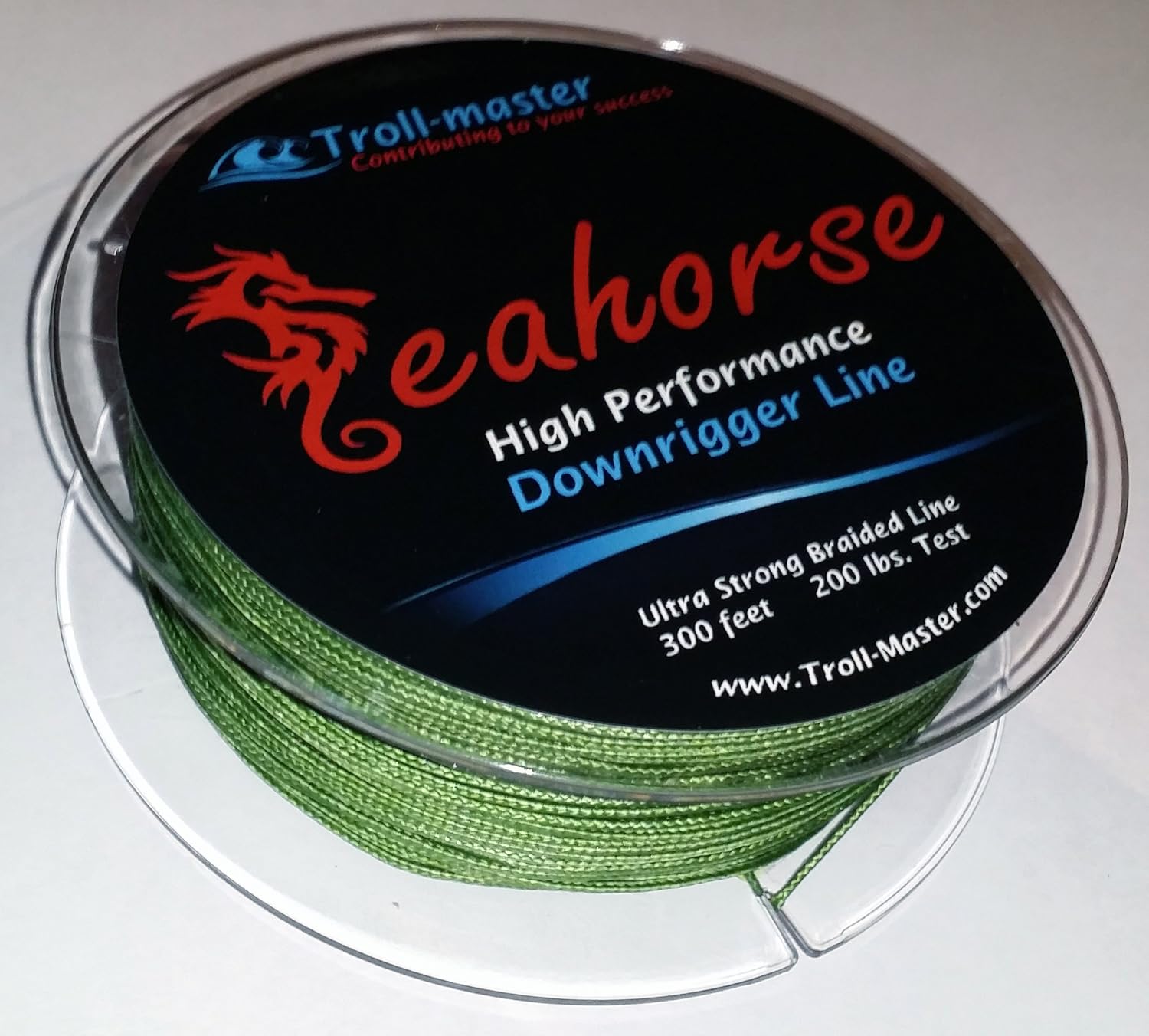 Seahorse High Performance Downrigger Braided Line Green 200 Lbs Test 300 Feet Spool
