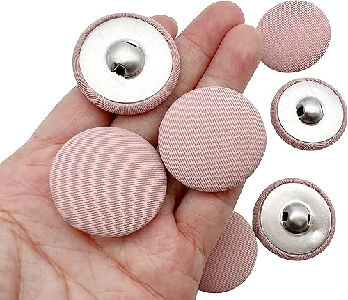 Vista 223 de PEPPERLONELY 10 piezas de tela de 0.394 in cubierta con botones redondos de vástago de metal, azul marino