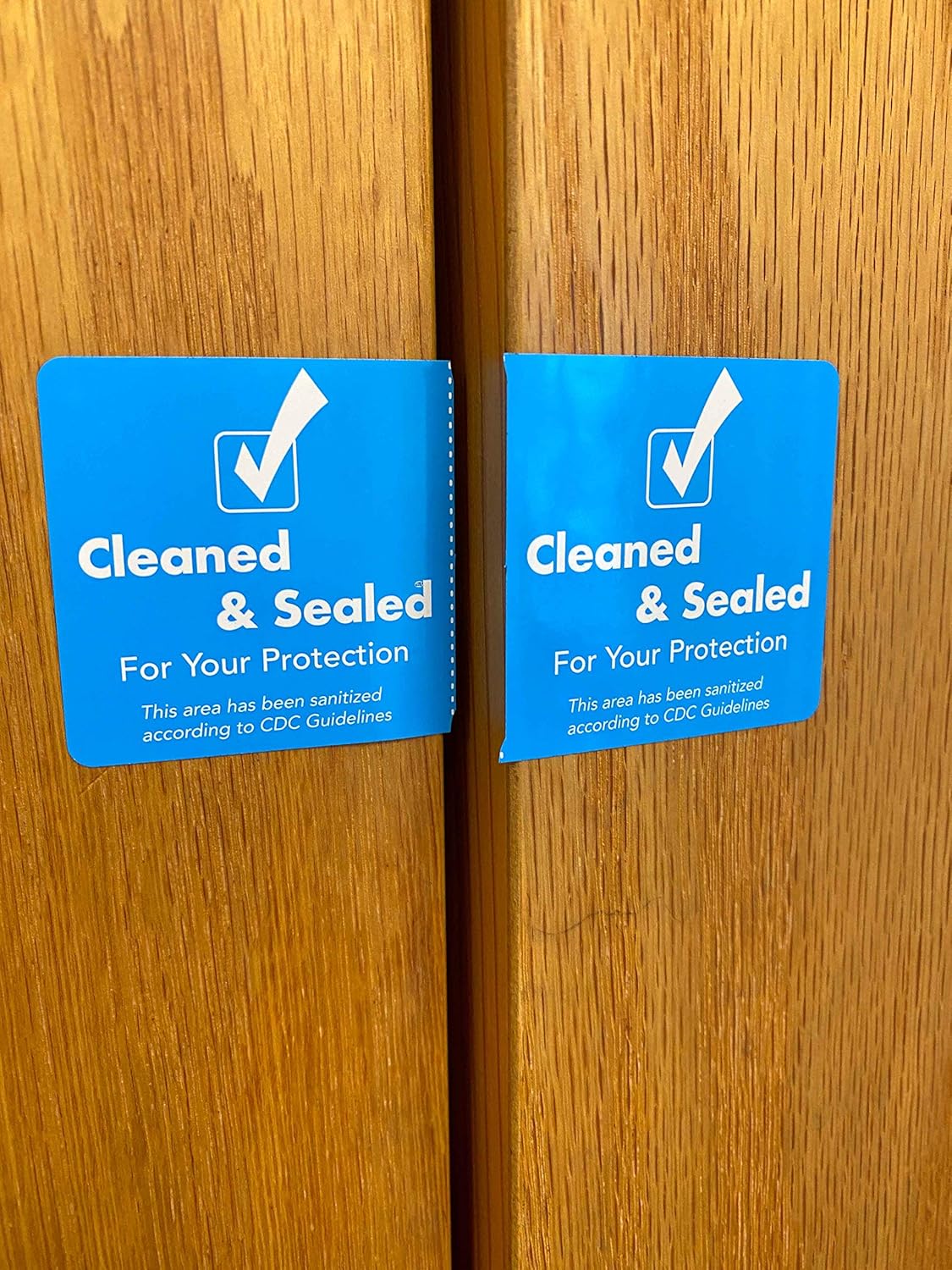 Cleaned and Sealed Tamper Seal Labels Blue 2 x 4 Inch 500 Total Labels Tamper Evident Tape for Hotels, House, & Car Rentals, White Plastic Permanent Adhesive, Tape Indicates Cleanliness & Security