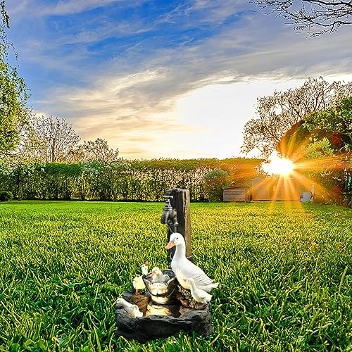 Miniatura 3 de Estatua de patio familiar de patos, bonita escultura de animales de resina y pato, decoración de estatua de jardín de animales, adornos de césped de