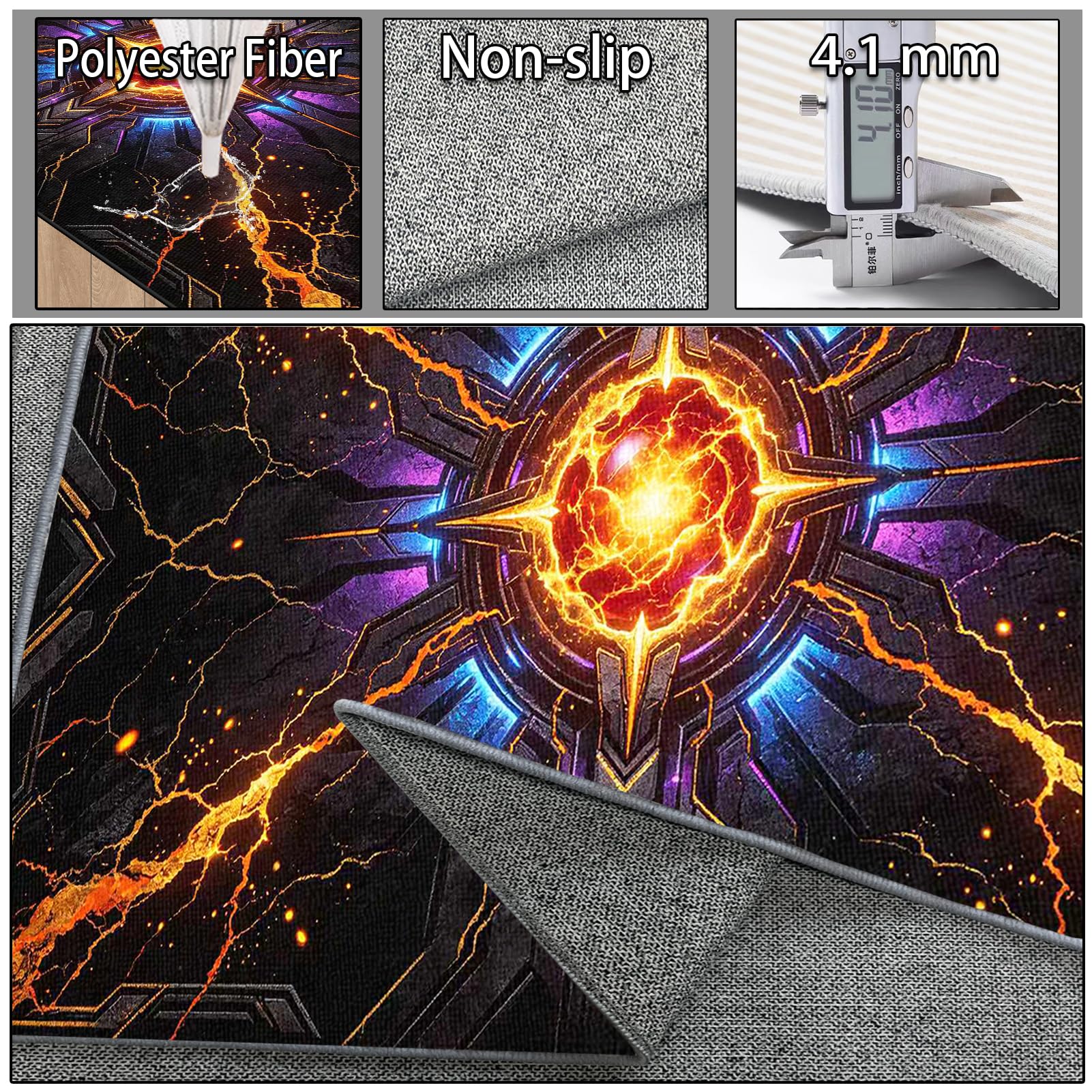 Tapis Chaise de Bureau Gaming pour Parquet Carrelage et Sol Dur 140 x 200 cm
