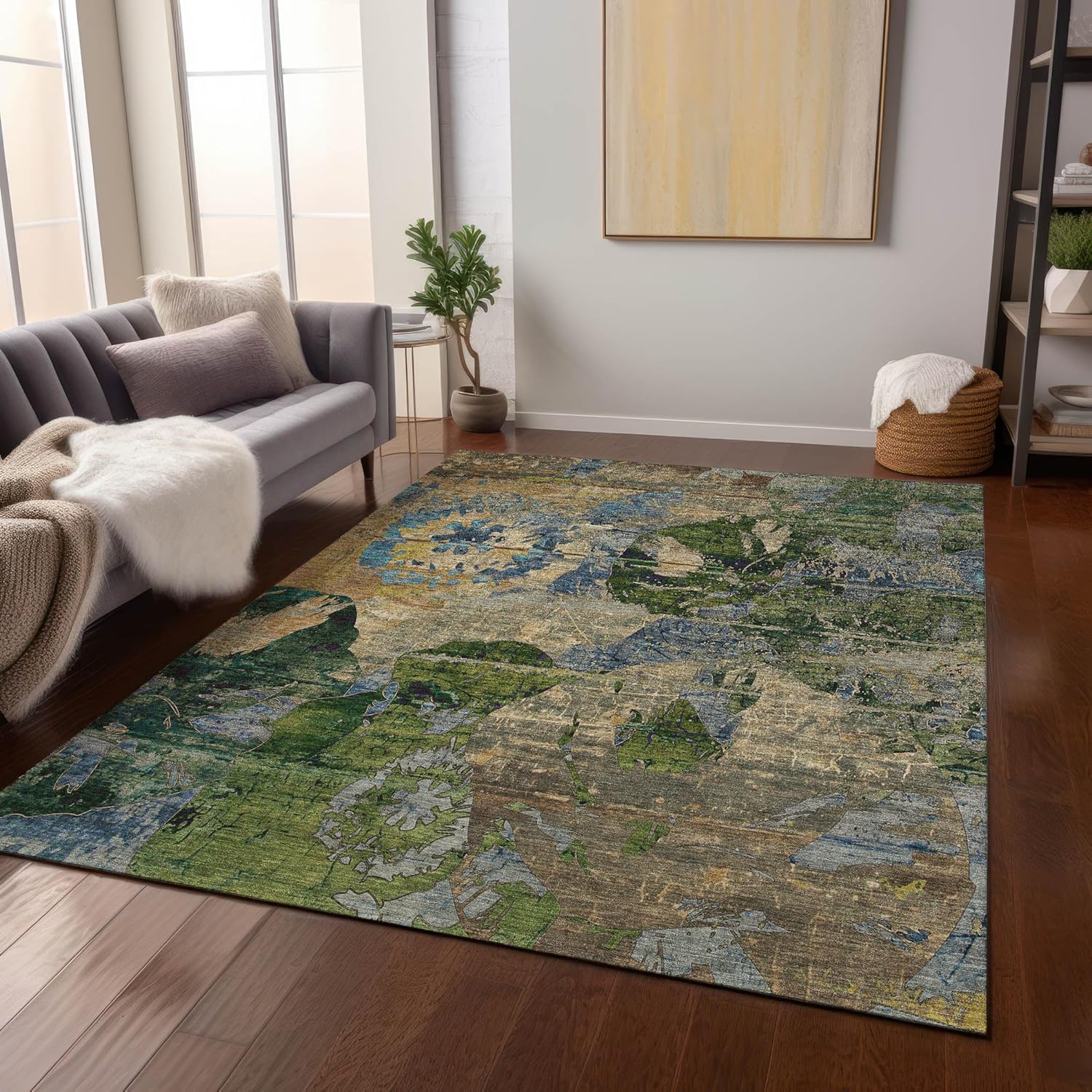 Addison Rugs Chantille ACN555 Brown 3' x 5 Indoor Outdoor Area Rug, Stain Resistant, Machine Washable, Non Shedding, Bedroom, Living Room, Dining Room, Kitchen Rug
