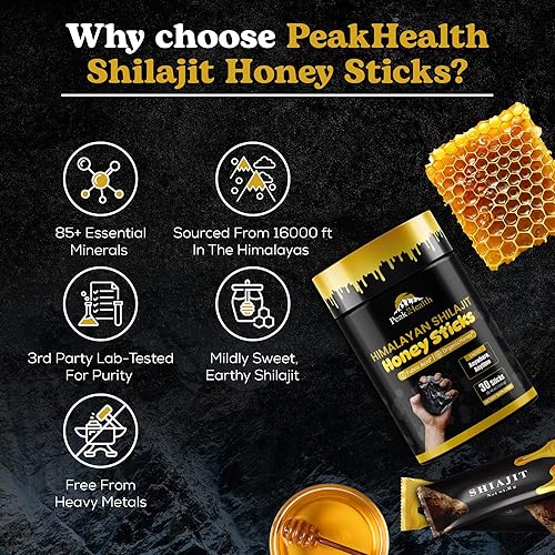 Miniatura 3 de Palitos Shilajit con miel orgánica, azafrán  Shilajit del Himalaya para hombres  30 barras para energía natural y estilo de vida activo perfecto,