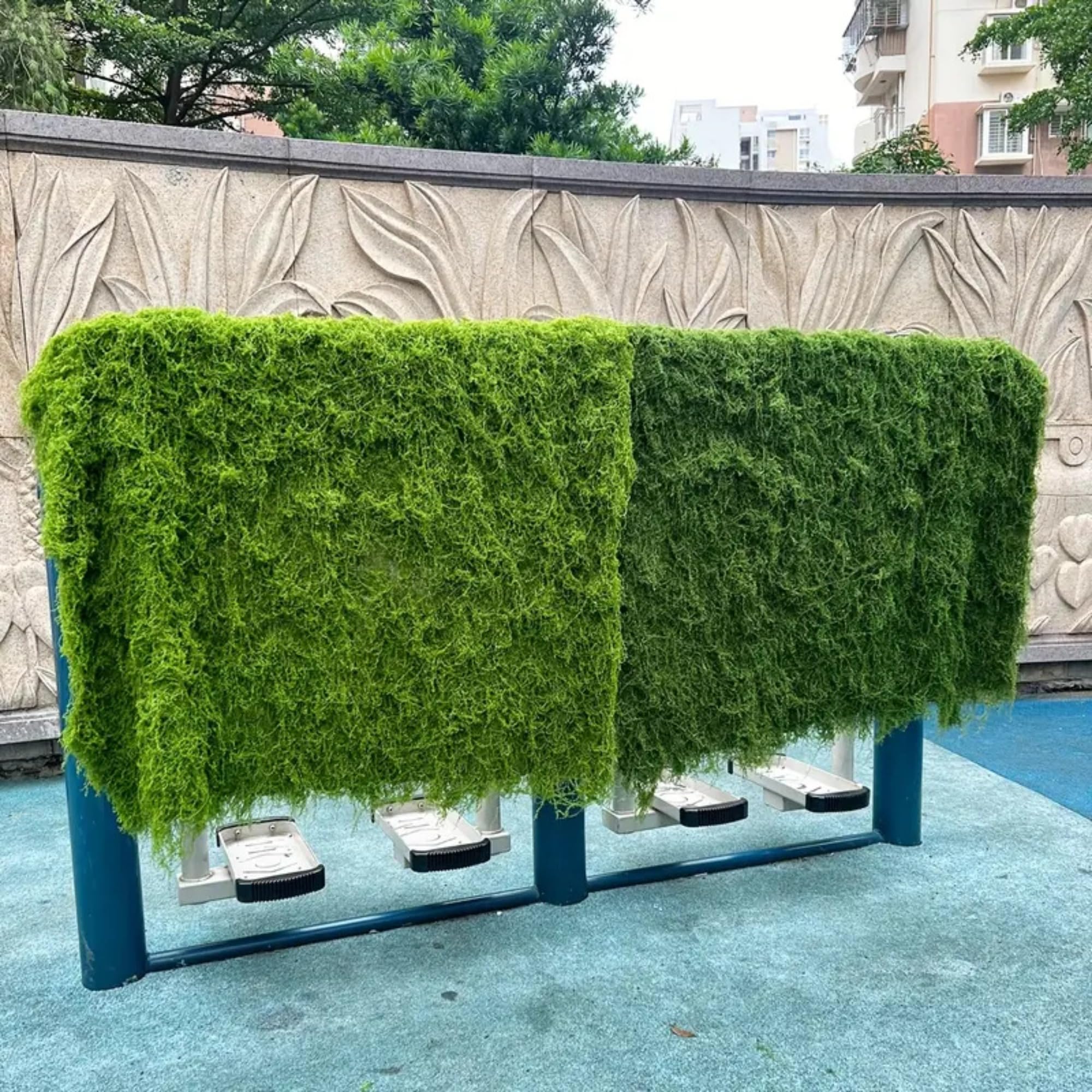 Moosmatten zur Dekoration, Flachmoos für Moosbilder und Mooswände, Kunst Moos, Kunstmoos Zum Dekorieren, Fake Dekomoos, Bastelmoos, Frühlingsdeko (Dunkelgrün,100x200 cm)