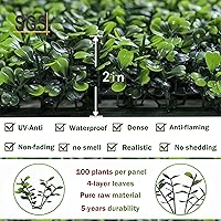 Vista 3 de Bybeton Fondo de pared de césped artificial, 10 x 10 pulgadas (16 unidades) paneles de pared topiario de seto de boj anti rayos UV para interiores