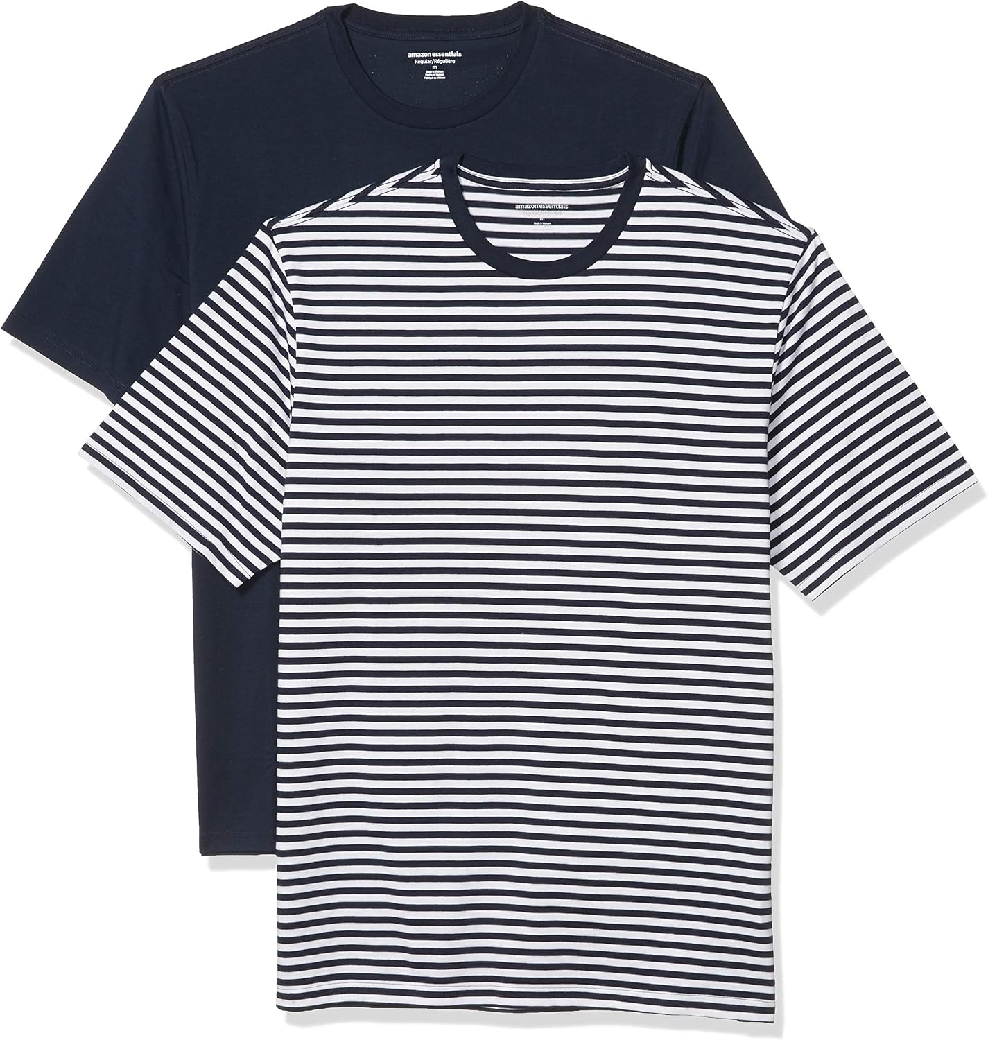 Amazon Essentials Men's Regular-Fit Short-Sleeve Crewneck T-Shirt, Pack of 2