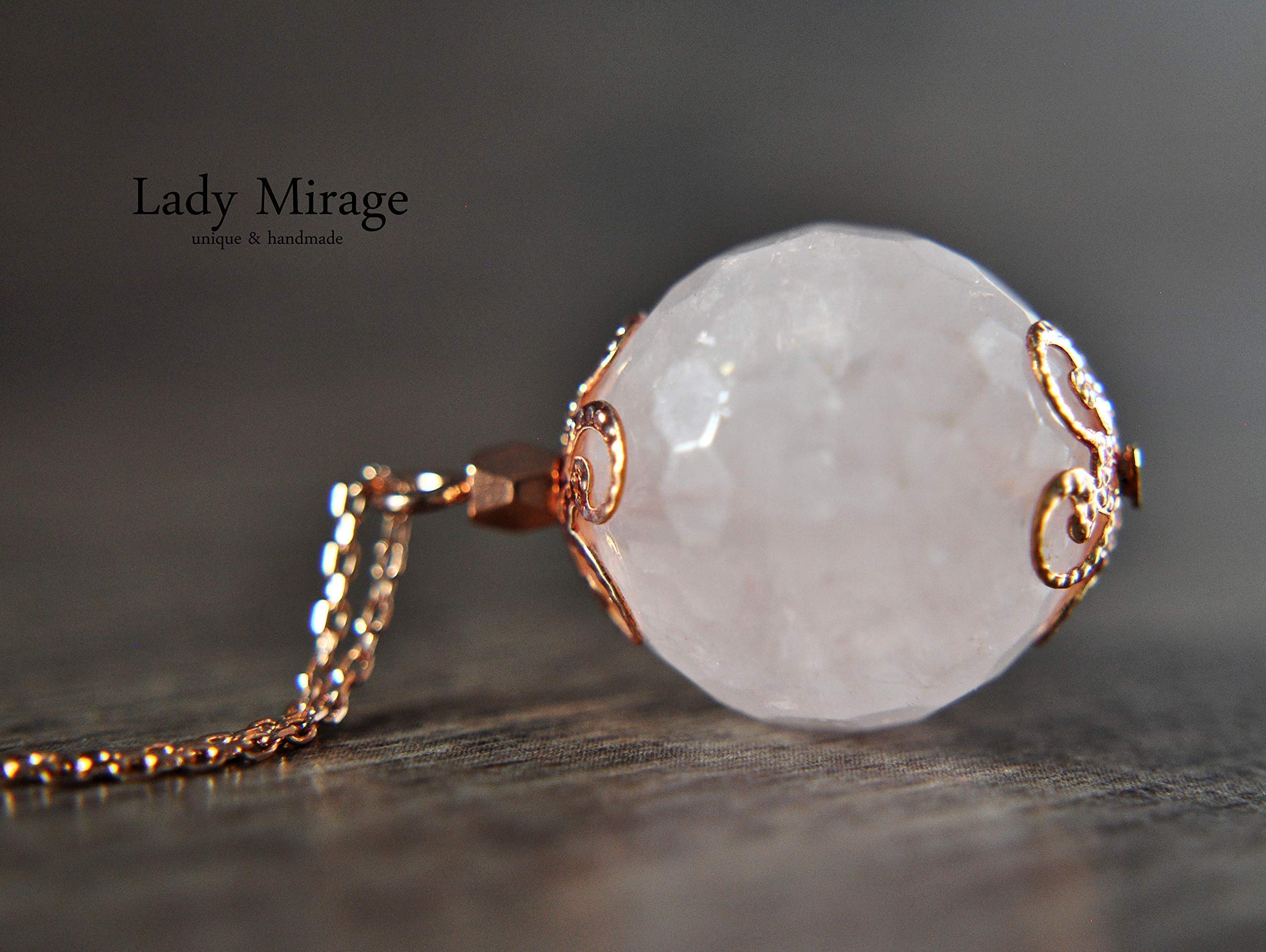 Bestseller - 925 Sterling Silber Edelstein-Kette mit Rosenquarz Roségold Personalisierte Geschenke