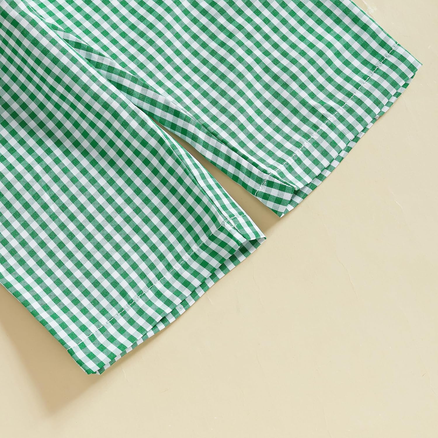 Toddler Baby Boy St. Patrick's Day Outfit Clover Embroidered Long Sleeve Sweatshirt Plaid Pants Set 2Pcs Clothes - Image 7