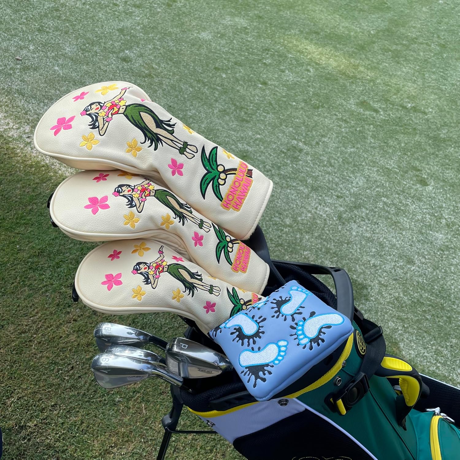 Golf Honolulu Hawaii Hula Girl Driver Fairway Woods Hybrid Rescue Head Covers