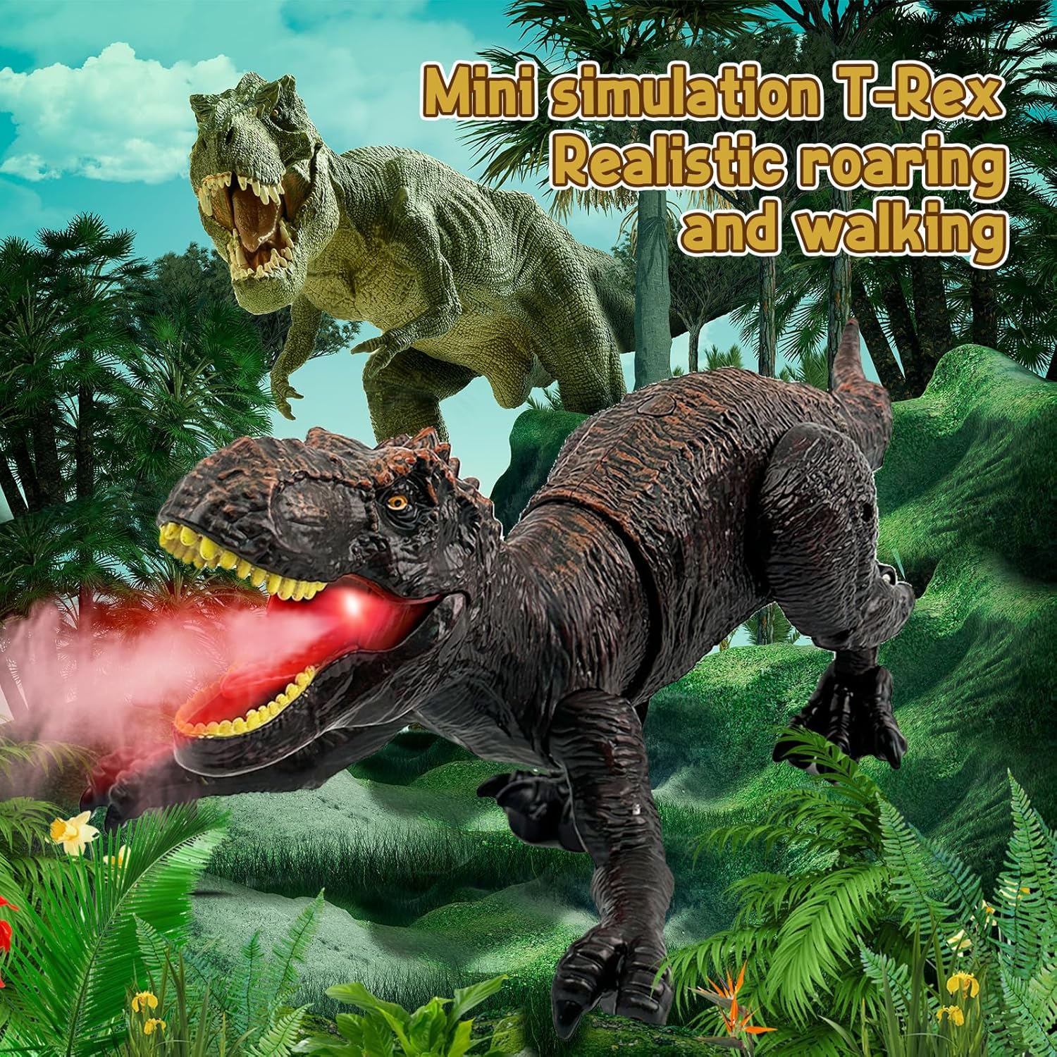 TALGIC Remote Control Dinosaur Robot Toy for Boys 4-7, RC Dinosaur with Realistic Legs & Spray Stream for Kids 3 4 5 6 7 9 Year Old Boy Birthday Gift (Red)