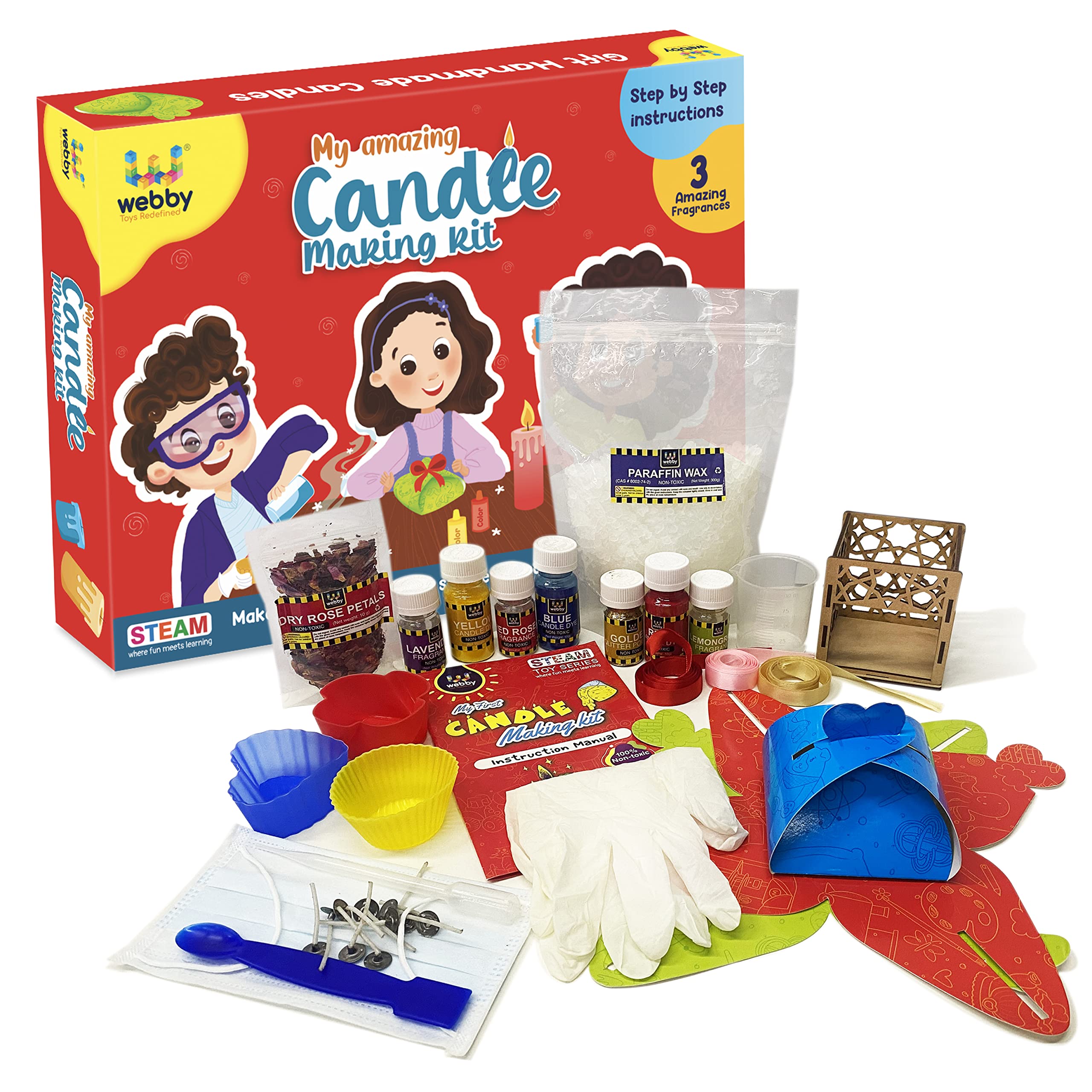 Webby DIY Candle Making Kit | STEAM Learner | Science Experiment Kit | Educational & Learning Activity Toy Kit for Kids, Boys & Girls Age 8+ (Multicolor) (B096Y4P95Y) Amazon Price History, Amazon Price Tracker