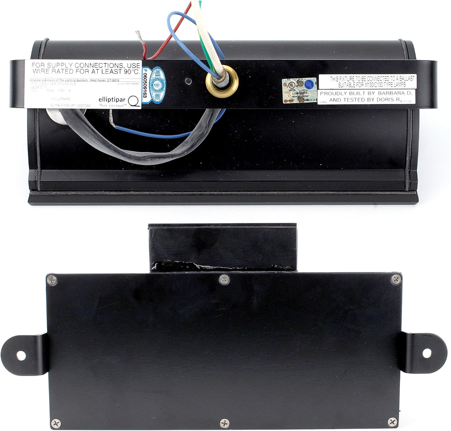 M151 Series Landscape/Exterior Metal Halide HID wall Washer, Floor Light Fixture, V Mount, Uplighting, with Small Outdoor Remote Ballast, Black