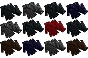 12 Pairs Fingerless Knit Gloves: Warmth & Dexterity for Your Hands