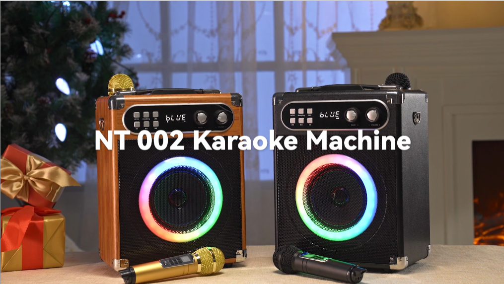 Machine Karaoké Tout-en-Un GJCrafts - Enceinte 30W, 2 Micros Sans Fil, Bluetooth