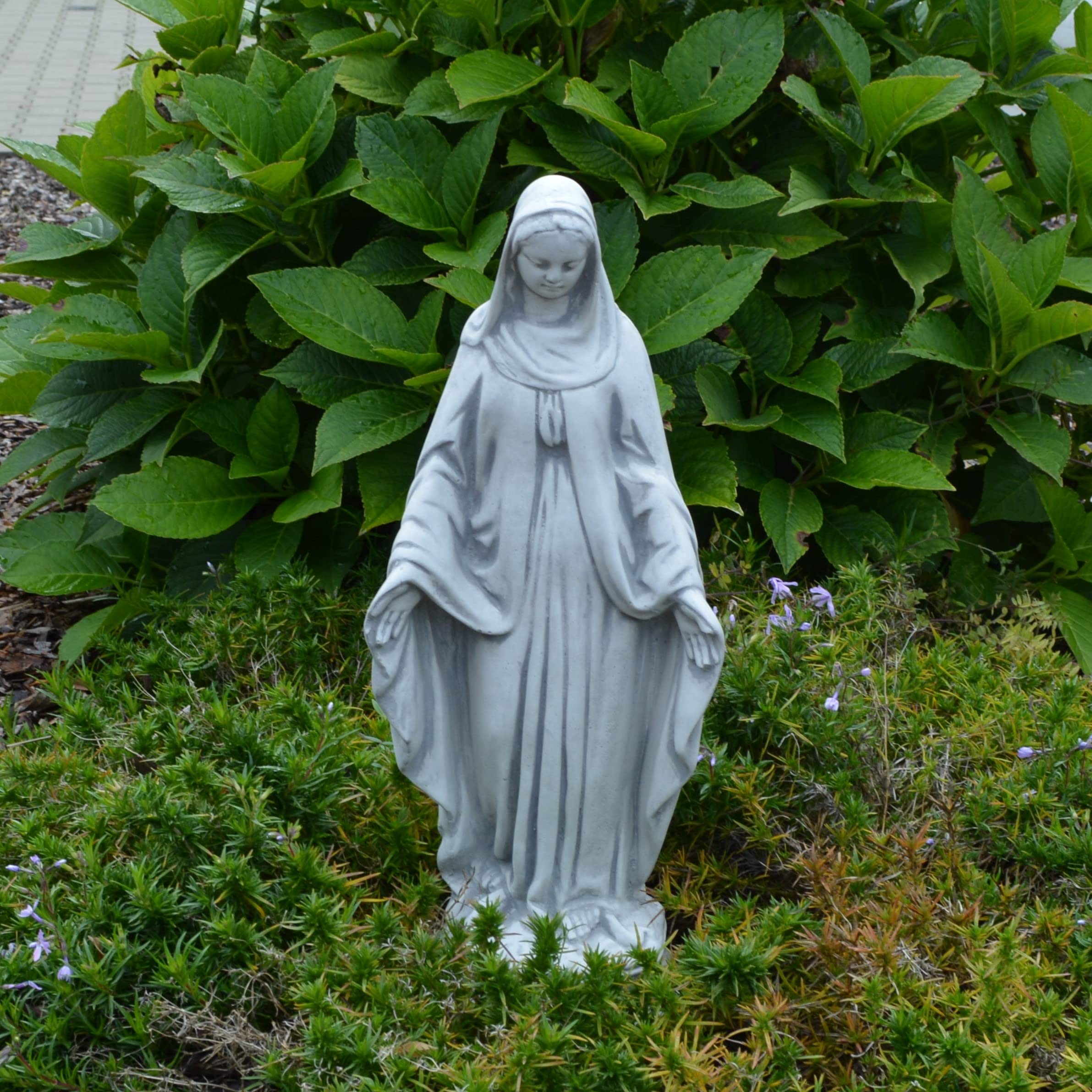 gartendekoparadies.de Madonna do ogrodu, kamienna figurka, wys. 43 cm, 5 kg, szara, odporna na mróz z odlewu kamiennego, do użytku na zewnątrz