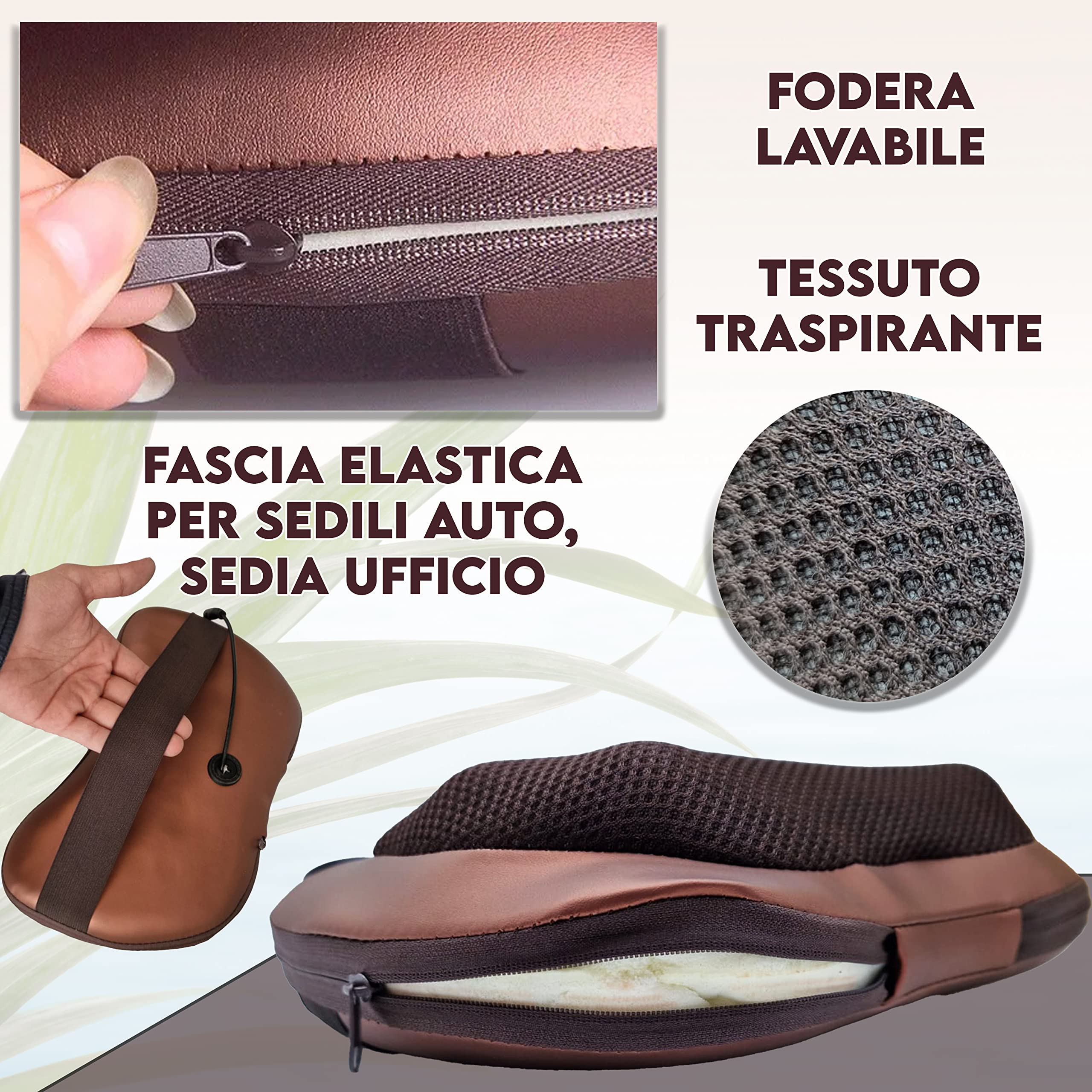 Cuscino Massaggiante Shiatsu, Massaggiatore per Cervicale Collo Gambe con Testine Rotanti al Calore, Allevia Stress e Dolore, Adatto per Ogni Schienale