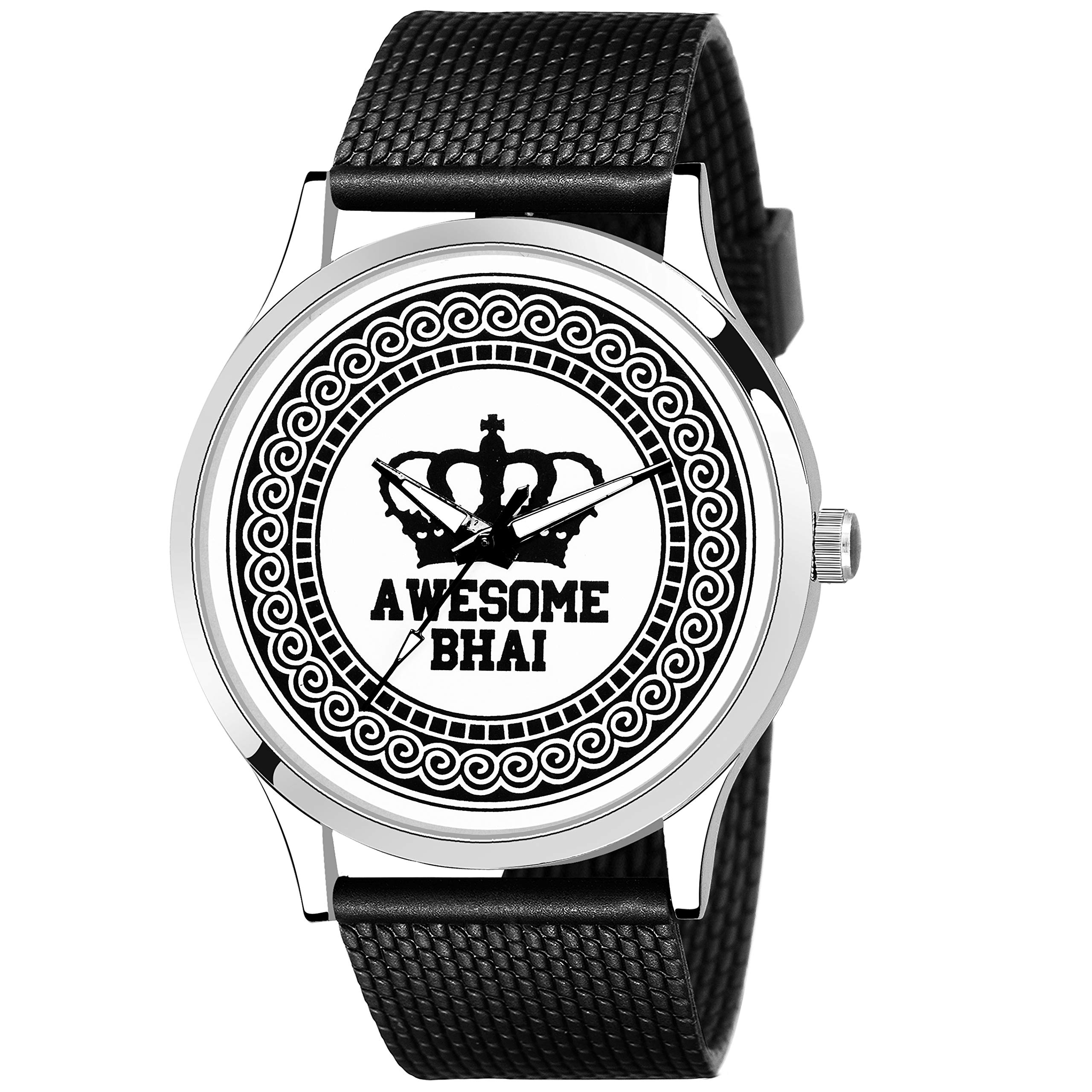 LORENZ Rakhi Special Silver Case Watch for Men | Watch for Boys- Awesome BHAI- MK-2089W (B07VVDFHK8) Amazon Price History, Amazon Price Tracker