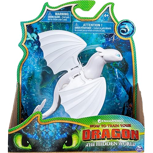 Dreamworks Dragons, Lightfury Dragon Figure with Moving Parts, for Kids Aged 4 and Up