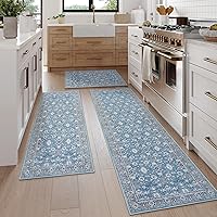 Vista 1 de Juego de 3 alfombras de cocina de otoño de KIMODE, alfombras de cocina boho desgastadas antideslizantes lavables, alfombras largas de cocina