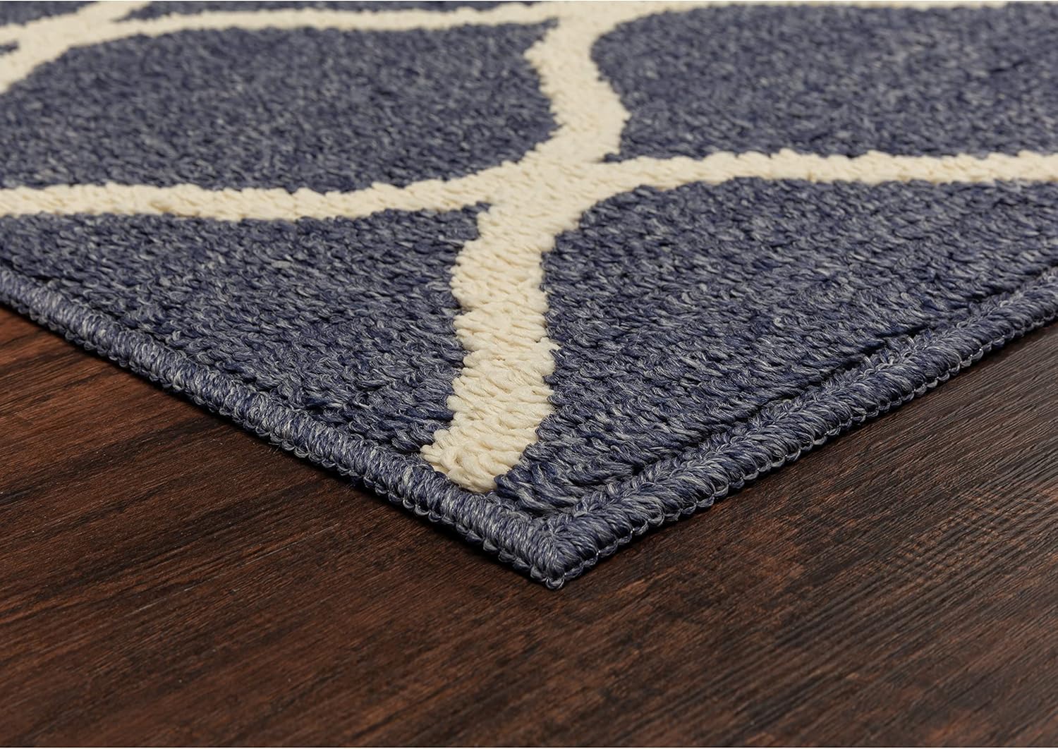 Maples Rugs Rebecca Contemporary Runner Rug Non Slip Hallway Entry Carpet [Made in USA], 1'9" x 5', Indigo Blue