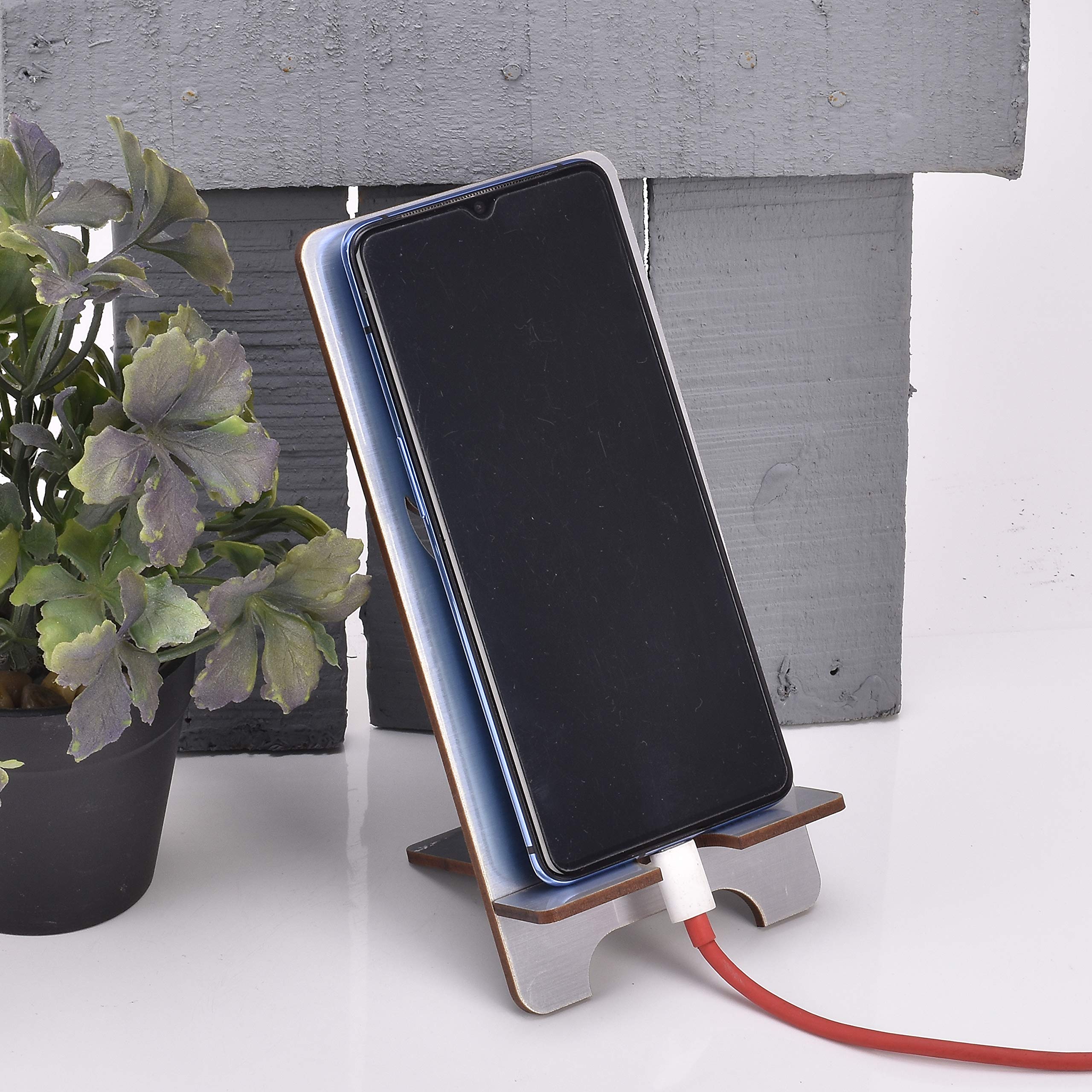 DULI MDF Wooden Lasercut Portable Mobile Stand & Holder (Swan Silver) - Image 6 thumbnail