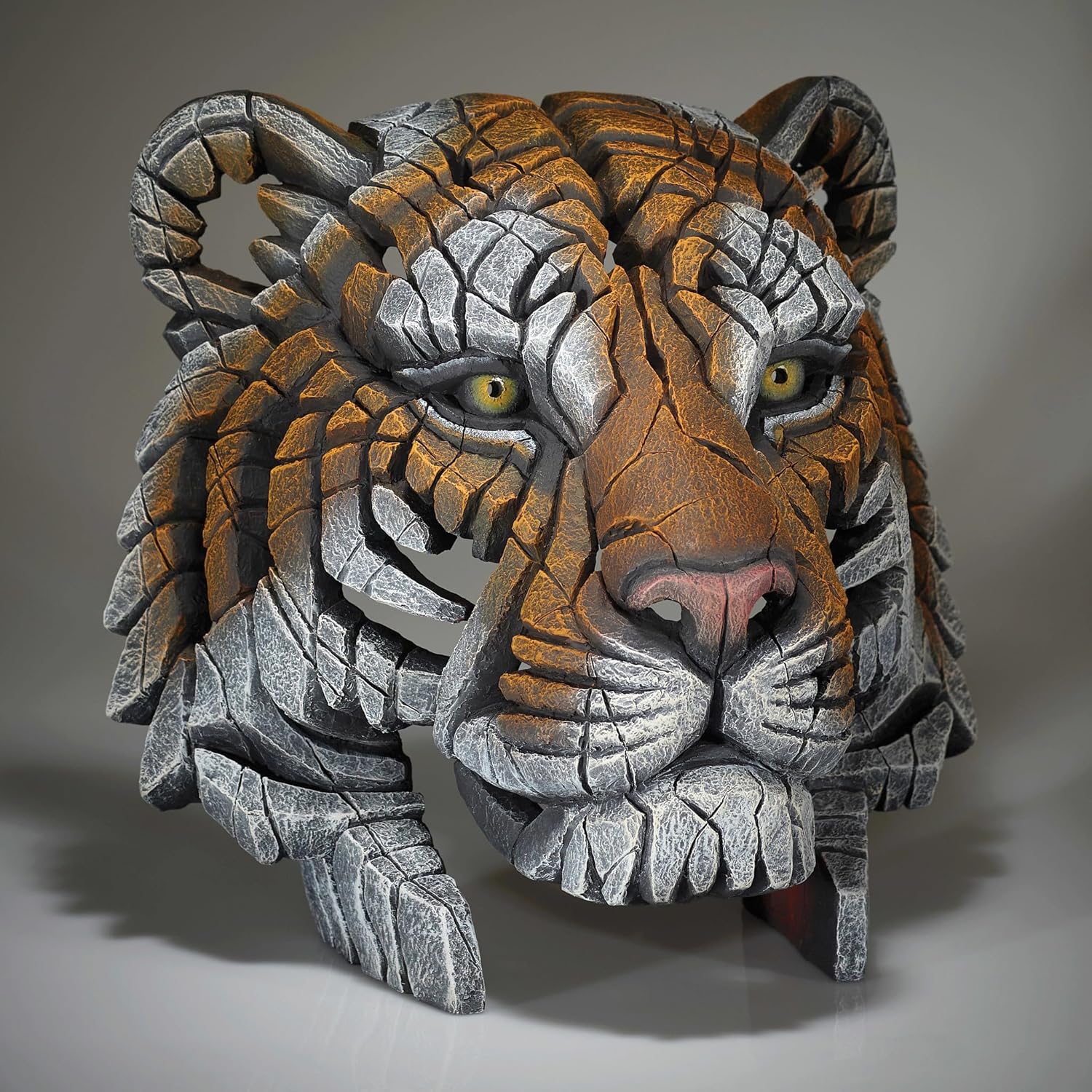 Enesco Edge Sculpture Tiger Bust Animal Figurine, 15.7 Inch, Multicolor