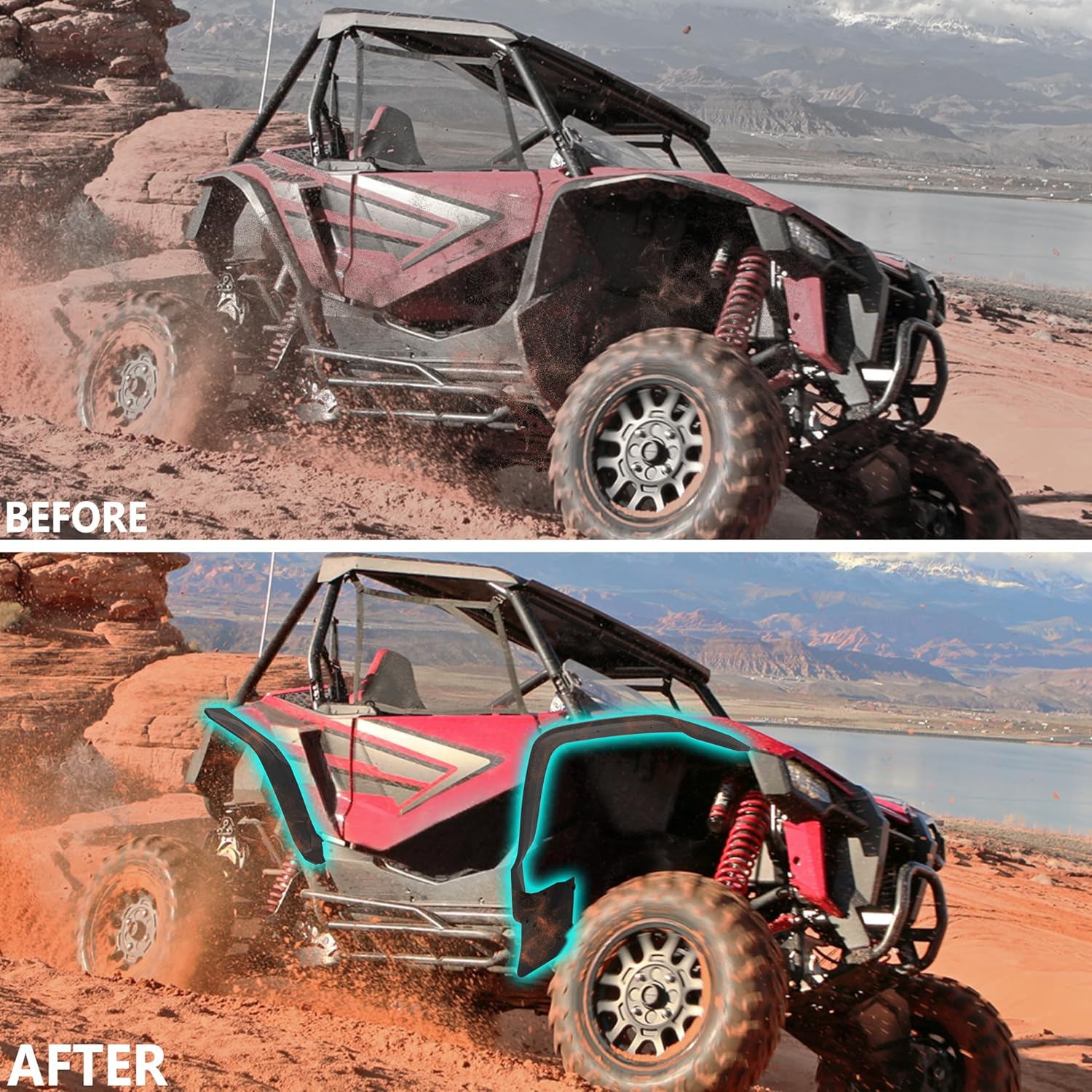 Wider Fender Flares Extensions for Talon 1000 1000x4 19-24, Combined Front and Rear Mud Guard Mud Flaps for Honda Talon 1000X 1000R 1000X4 2019-2024 Accessories, Replacement 0SF70-HL6-A01