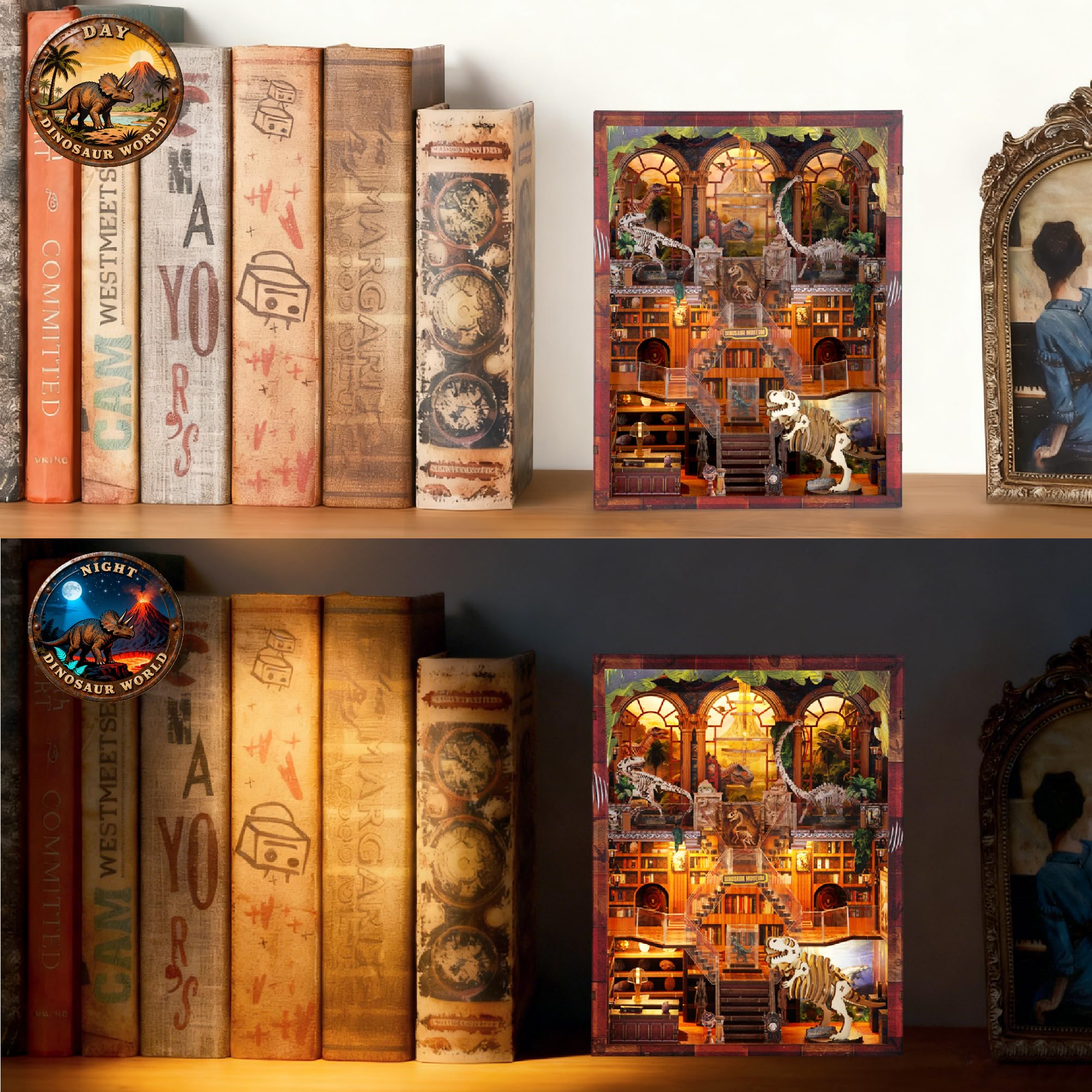 NookMaster Kit Book Nook avec lumière LED Maison de poupée miniature DIY