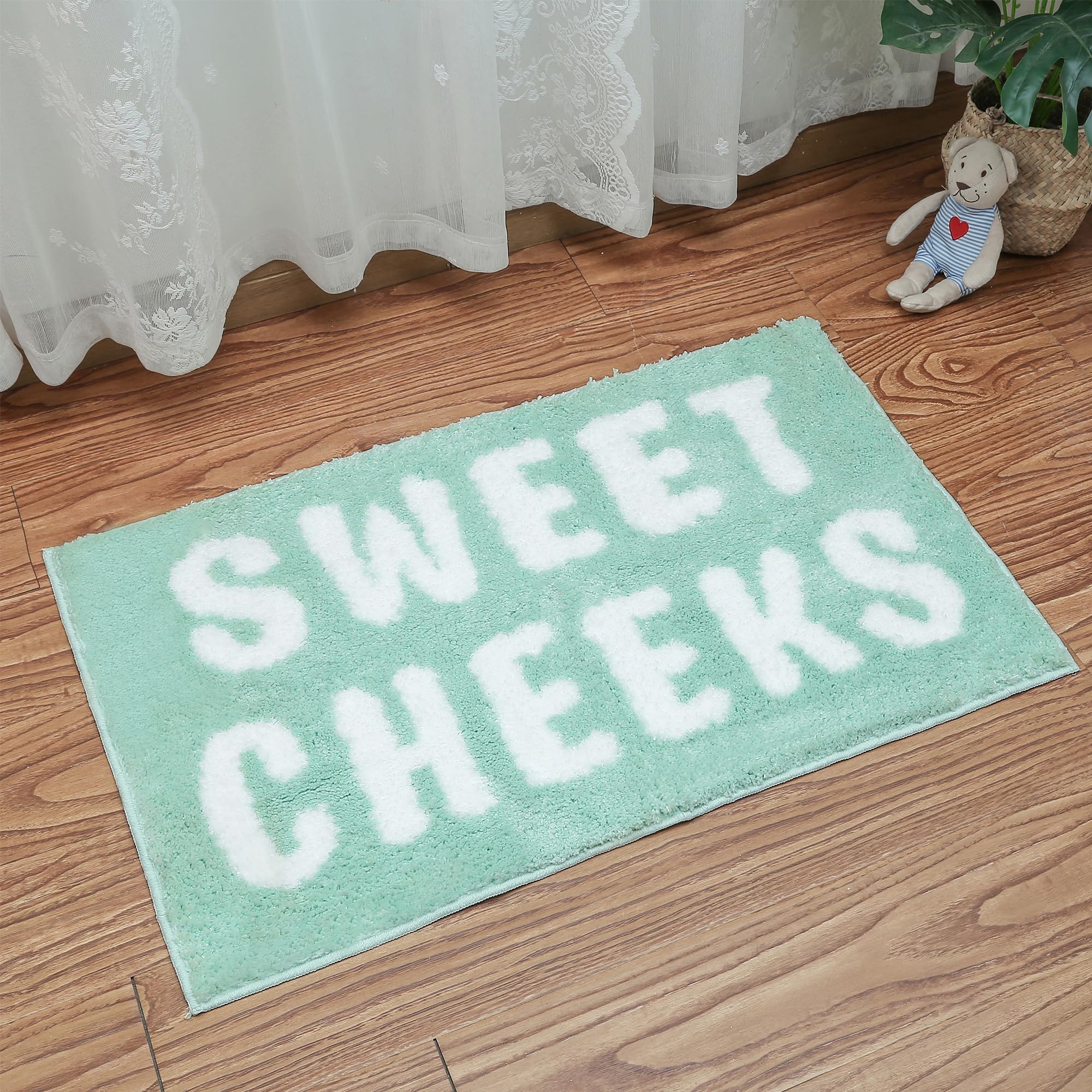 DHUJBFF Sweet Cheeks Bath Mat for Tub Trendy Cute Pink