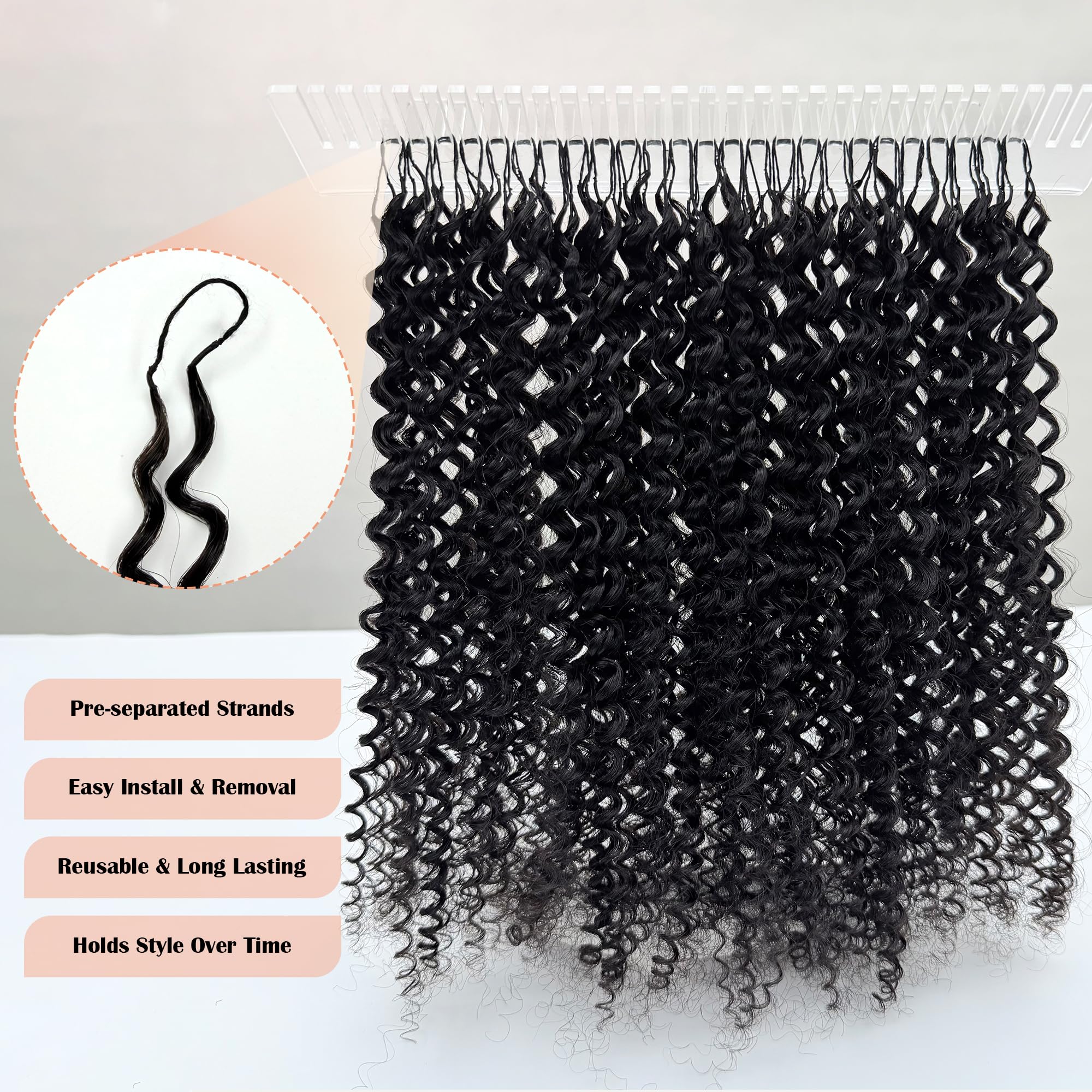 100% Human Hair Pre-Looped Crochet Hair, Natural Black