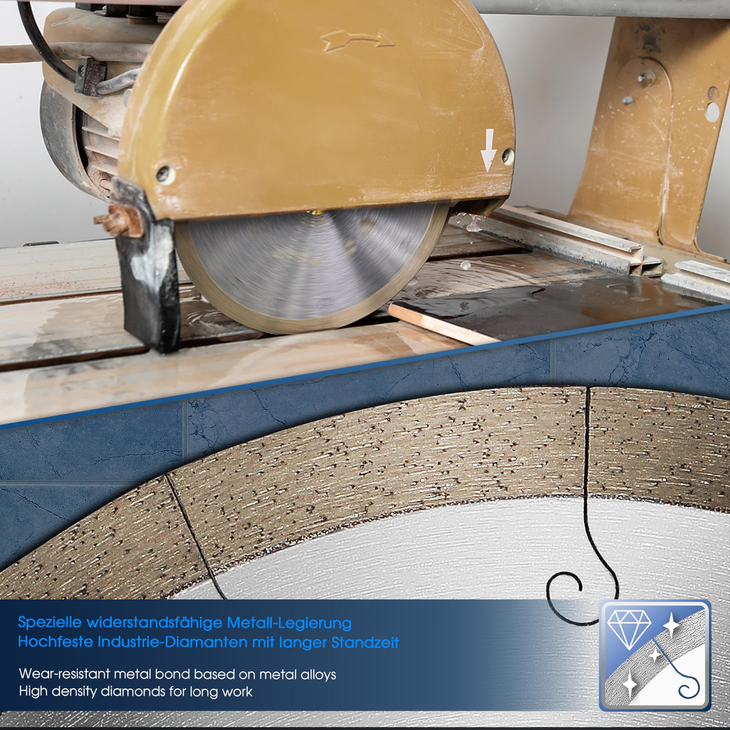 S&R Disque Diamant Carrelage 180 x 25,4 x 10mm. Disque Extra fin (1,6 mm épaisseur). Meule Scie de Table à tronçonner Porcelaine, Carrelage, Grès cérame, Marbre, Granit
