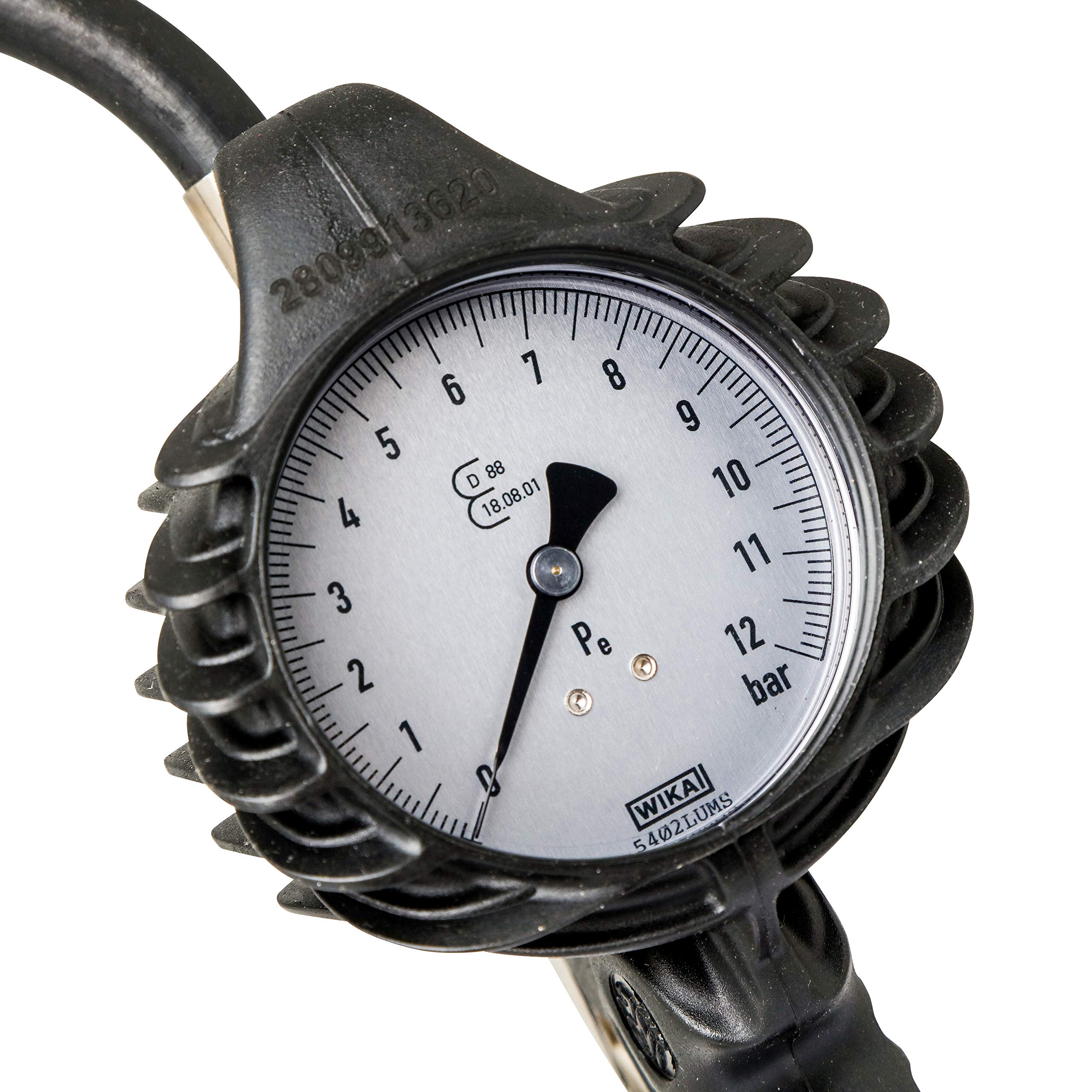 ABAC Gonfiagomme PRO - Approvato CEE - Manometro 80 mm - Tubo flessibile 1,5 m - Uso professionale (auto, camion) - Peso: 0,9 kg