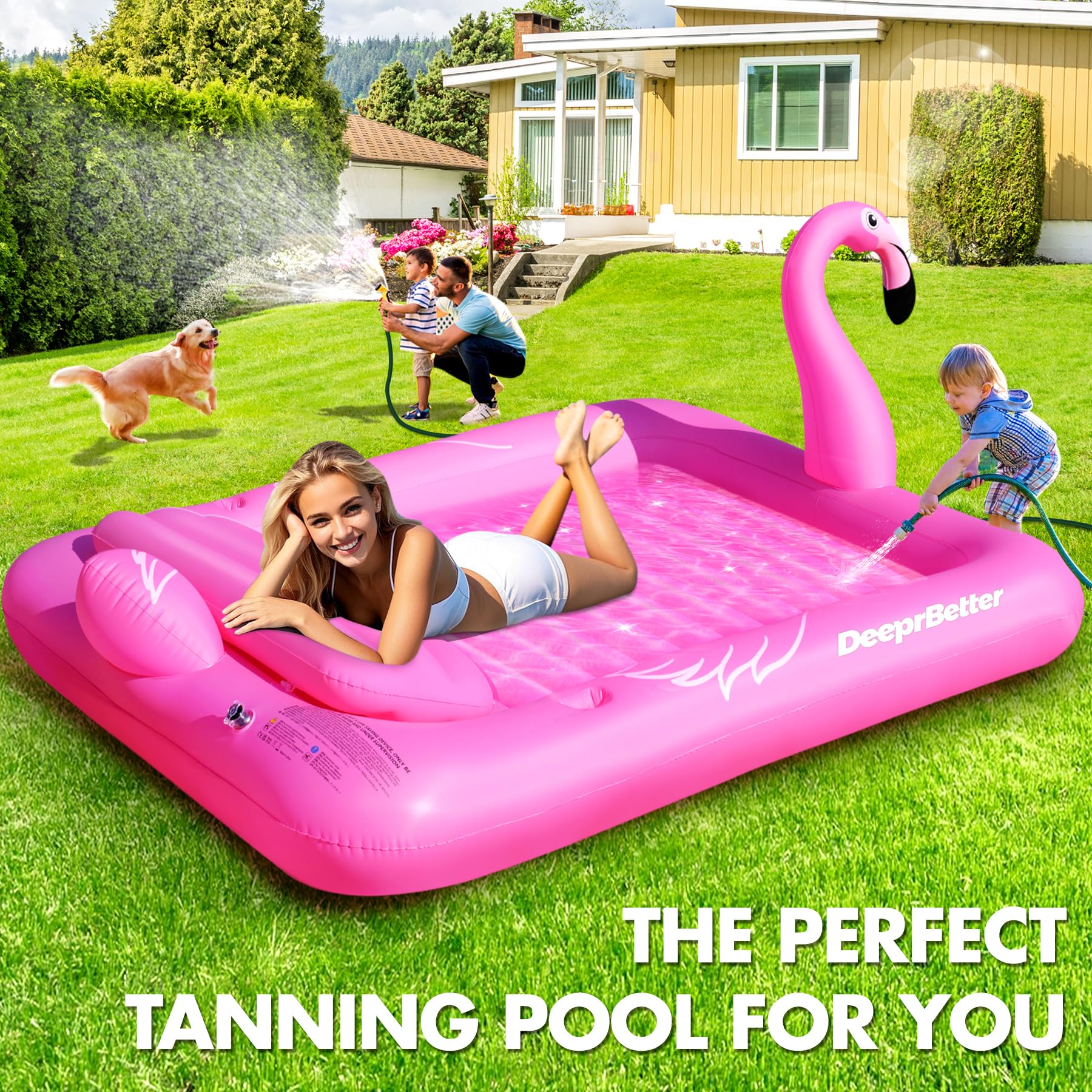 DeeprBetter Colchoneta Piscina Adultos, Flamenco Hinchables para Piscina con Posavasos, Colchoneta Hinchable Piscinas Grande 205 * 150CM, Flotadores Piscinas Adultos con Almohada Colchonetas Playa