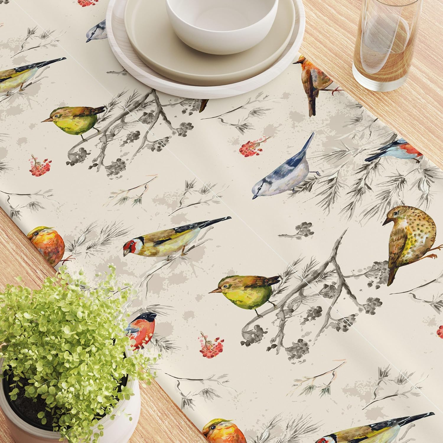 Fabric Textile Products, Inc. Table Runner, 100% Cotton, 16x72, Bird Watch