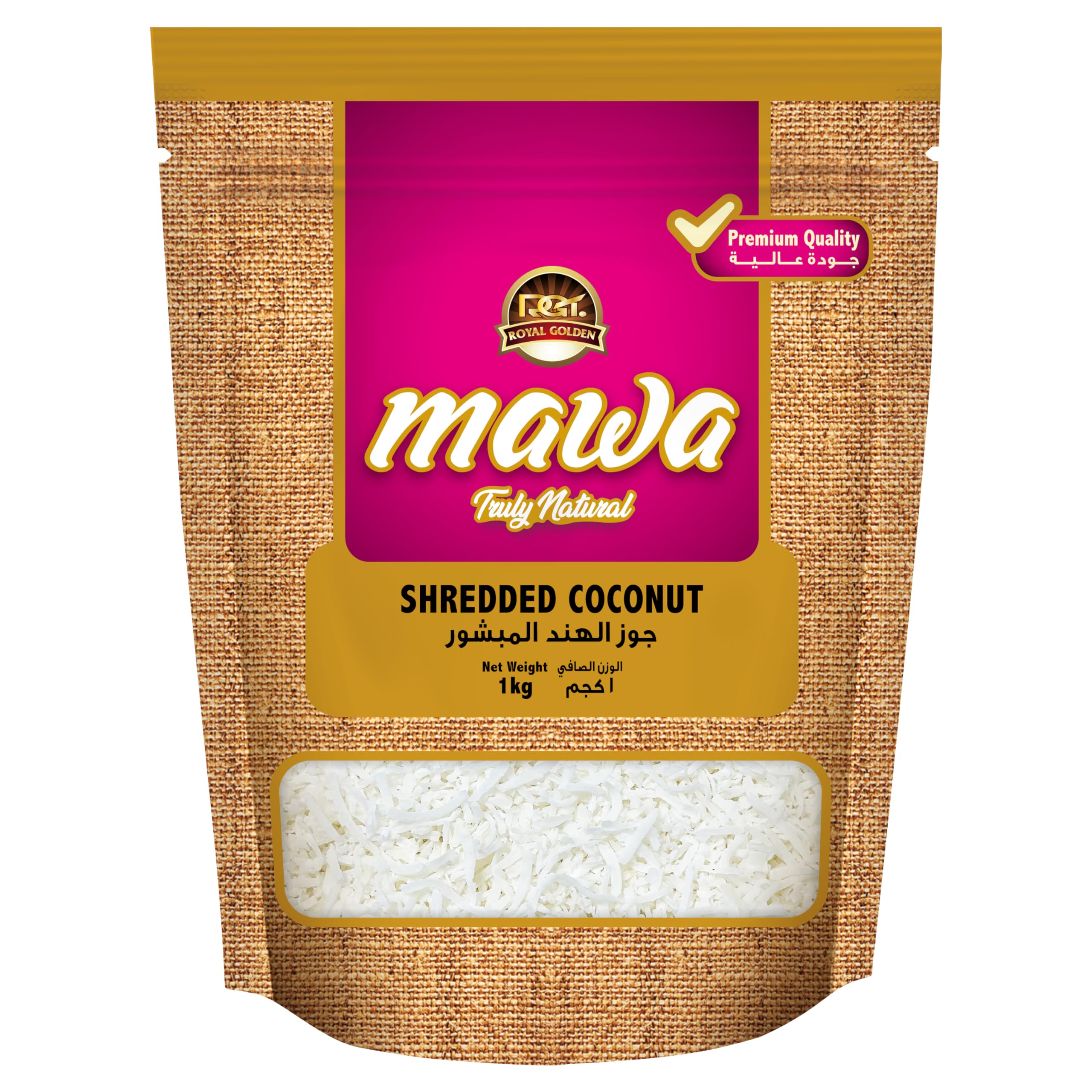 MawaShredded Coconut 1kg | Desiccated Coconut | Dry unsweetened | For Baking Bread or Cookies | Smoothies or Garnish | 100% Natural | No artifical colour or preservatives | Resealable pouch-1Kg