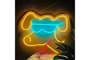 Cute Dog Neon Sign with Glasses