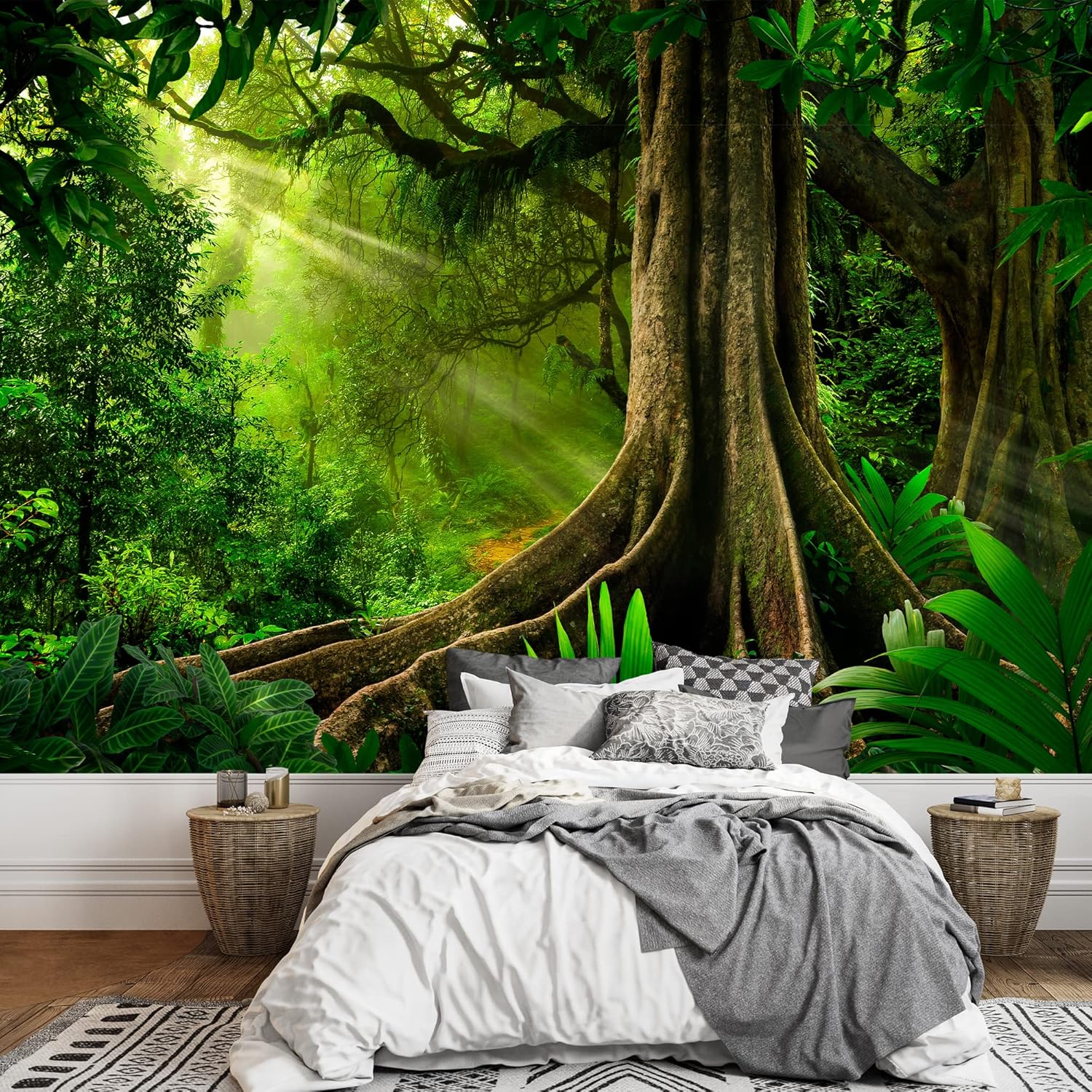 SIGNWIN Wall Mural Forest Removable Self-Adhesive Wallpaper Wall Decoration for Bedroom Living Room - 66x96 inches
